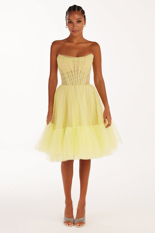 Bright Yellow tulle dress