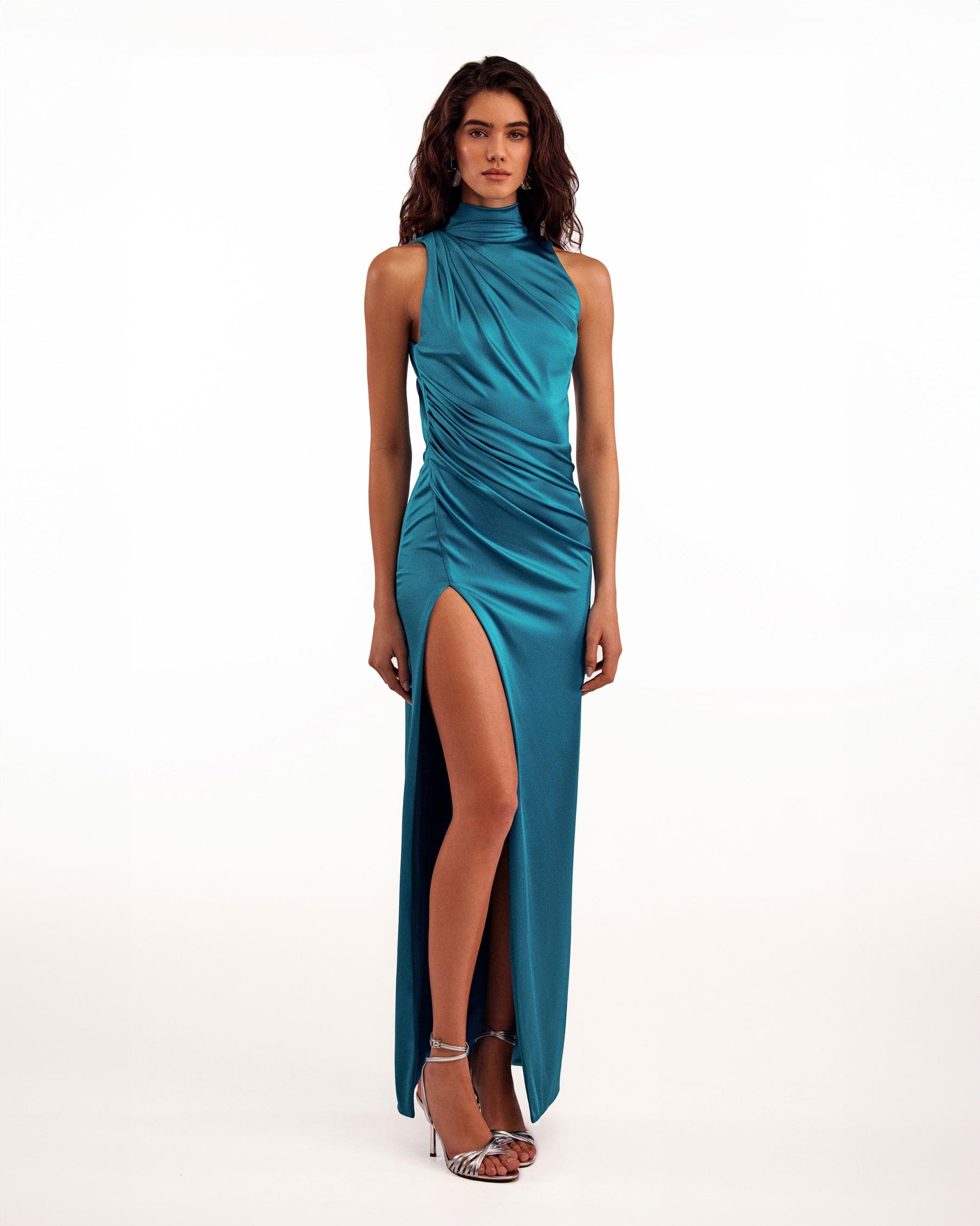 Aquamarine mock neck sleeveless maxi ➤➤ Milla Dresses - USA, Worldwide  delivery