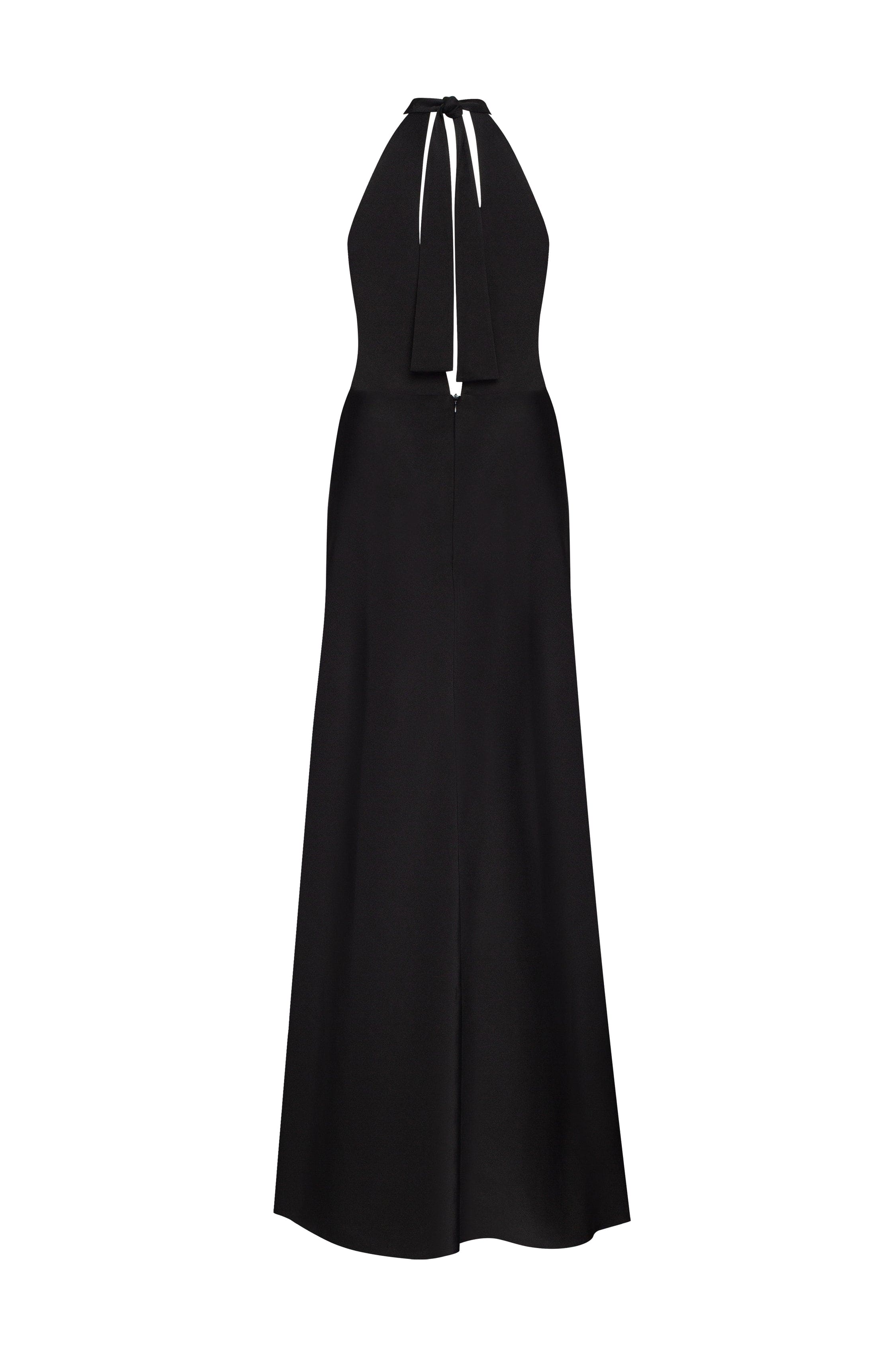 Classical black halterneck satin maxi dress, Xo Xo Milla Dresses - USA ...