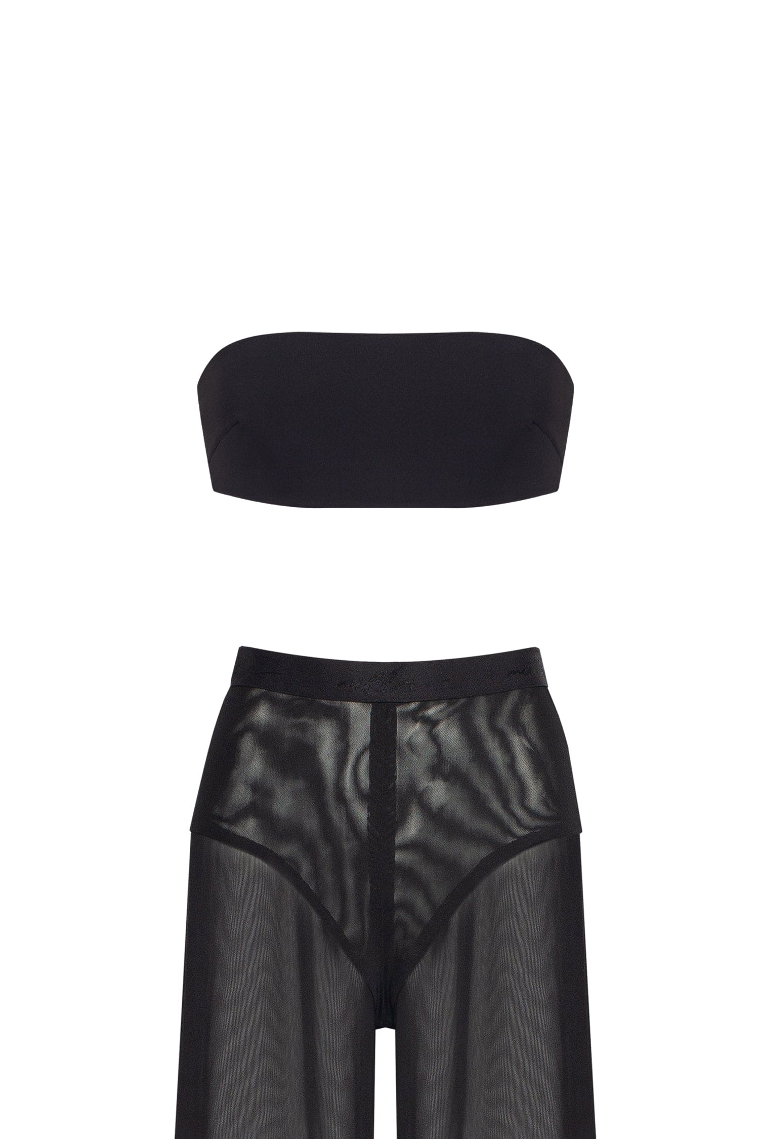MS Sheer Bandeau & Tie Side Skirt Co Ord
