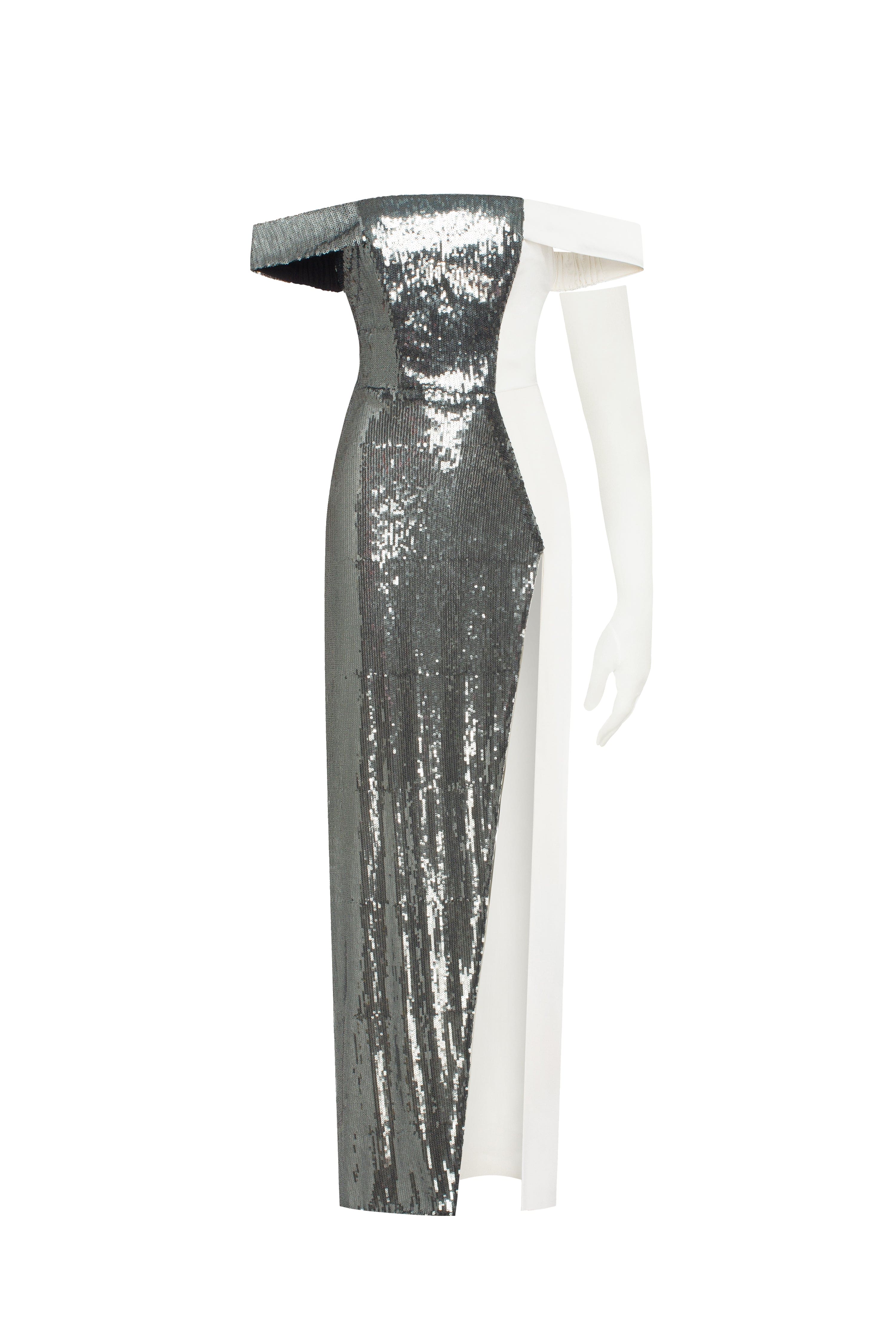 Elegant black off-the-shoulder sparkling maxi dress ➤➤ Milla Dresses - USA,  Worldwide delivery