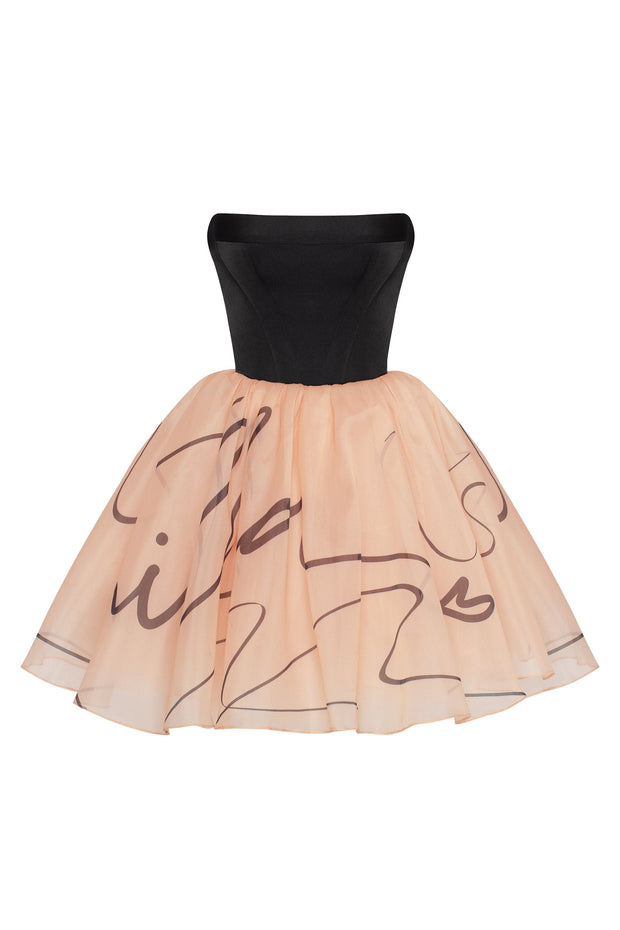 Puffy mini dress with Milla's signature, Xo Xo