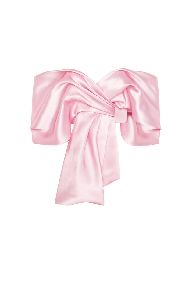 Pink organza off-shoulder blouse with meringue flounces, Xo Xo Milla ...