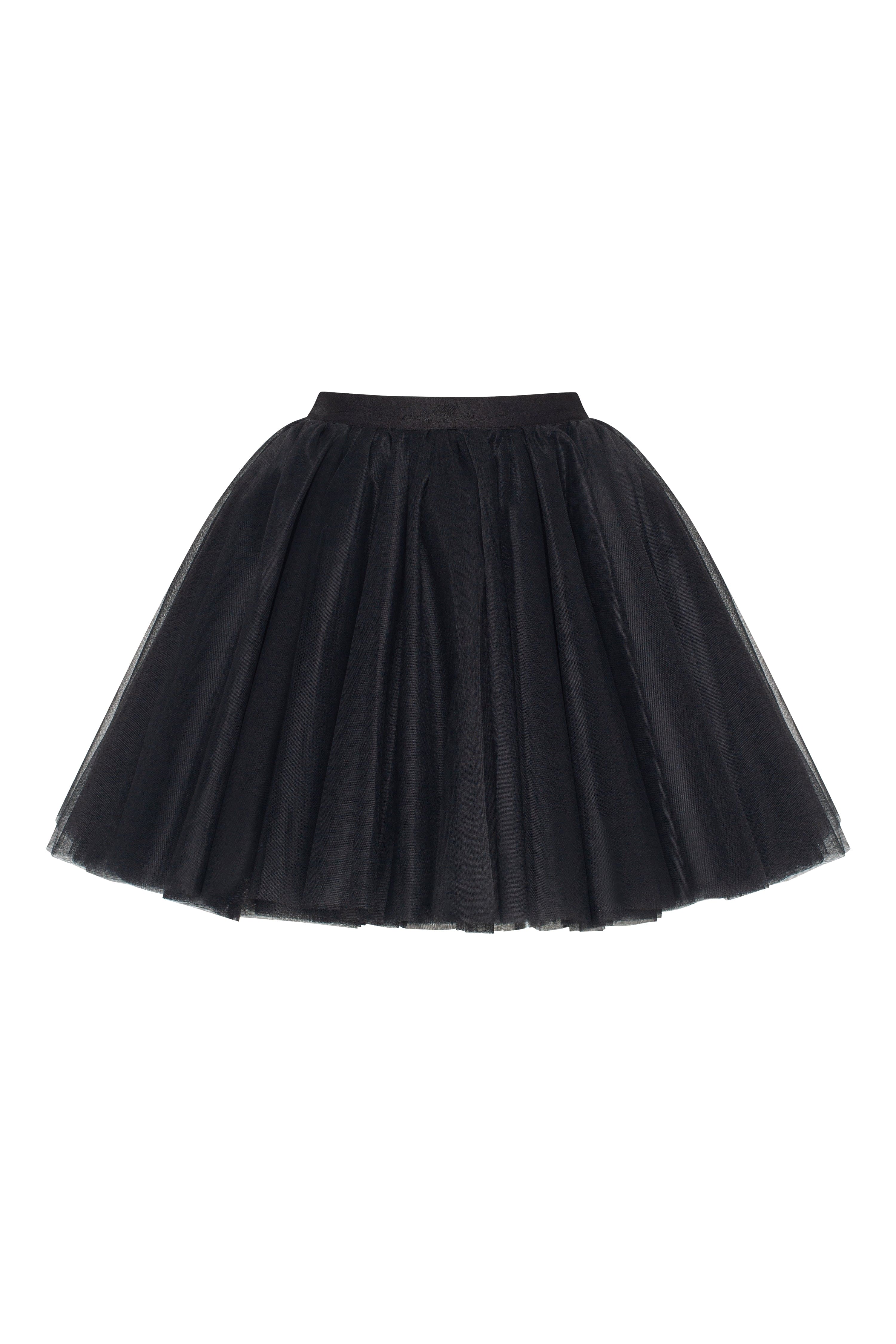 Gathered organza mini skirt in black, Xo Xo