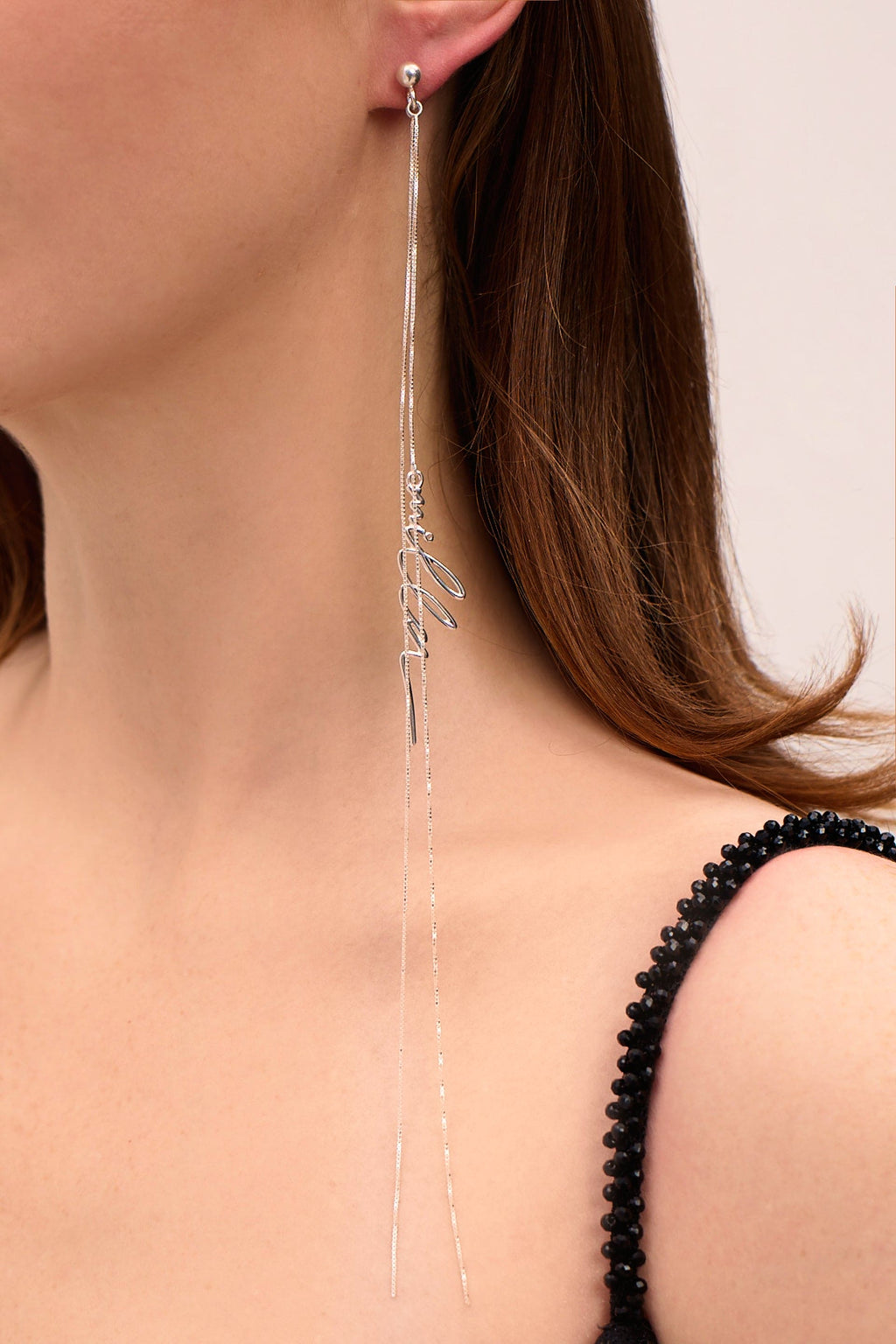 Classy 2-chain drop earrings in sterling silver