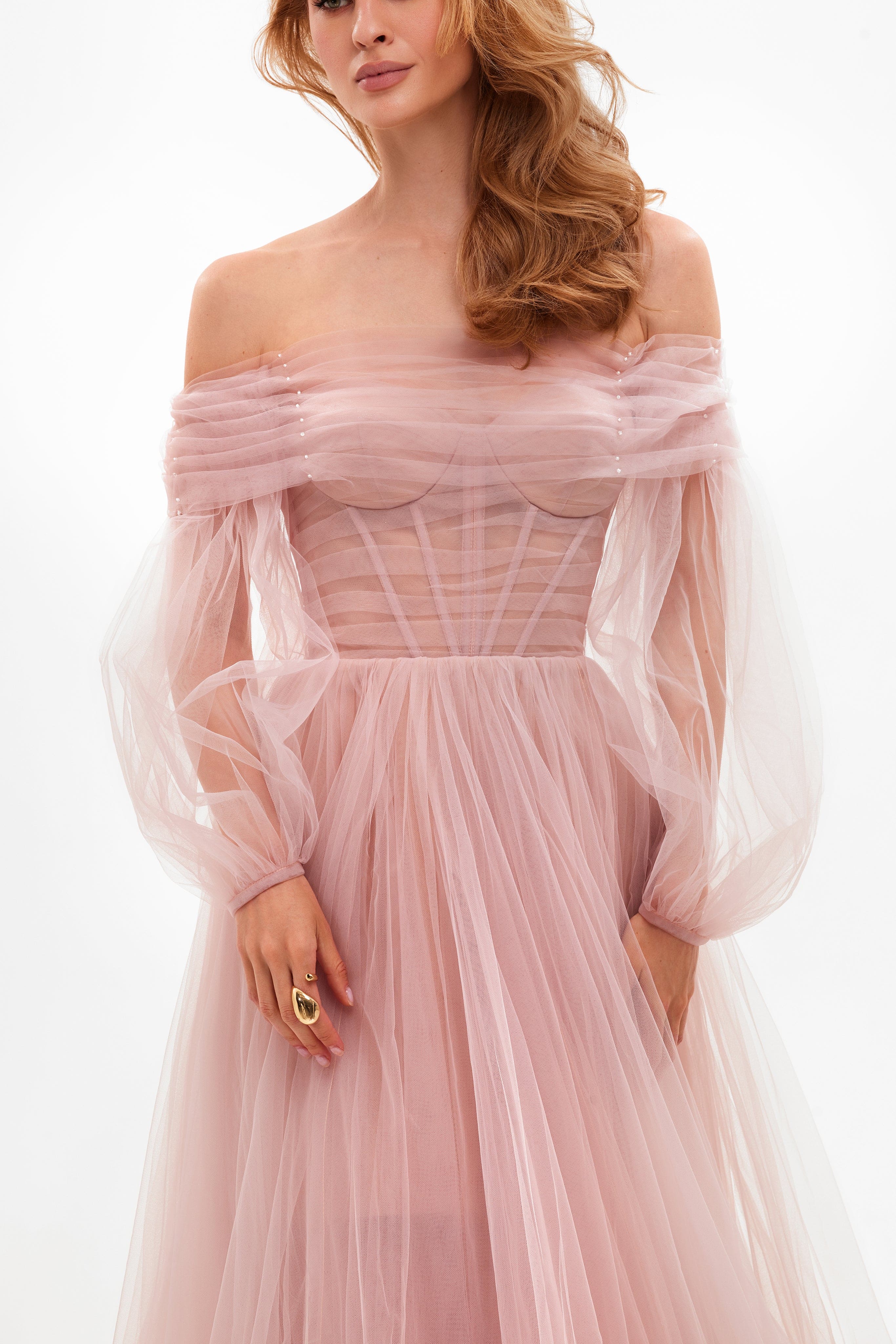 Luxurious Pink Sheer Tulle Dress — Rosemink Boutique