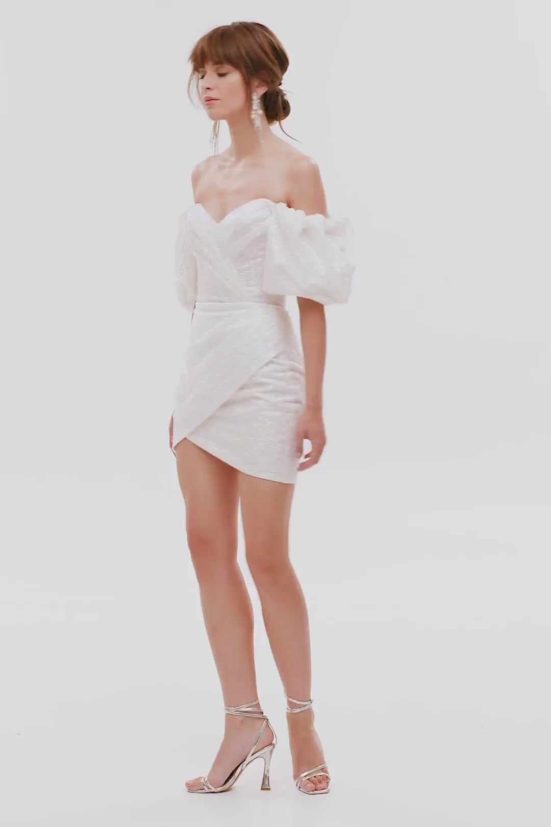 2023 Women Corset Mini A-line Dress White Off-shoulder Hot