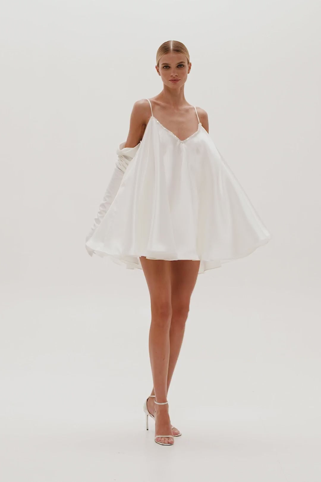 Lustrous white halterneck maxi dress ➤➤ Milla Dresses - USA, Worldwide  delivery
