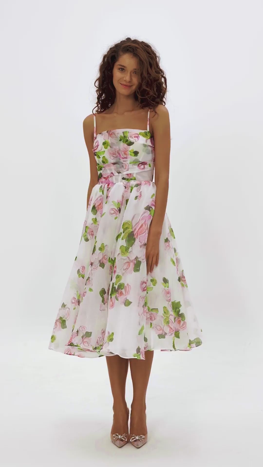 Hydrangea Tender floral maxi tie-strap dress ➤➤ Milla Dresses - USA,  Worldwide delivery