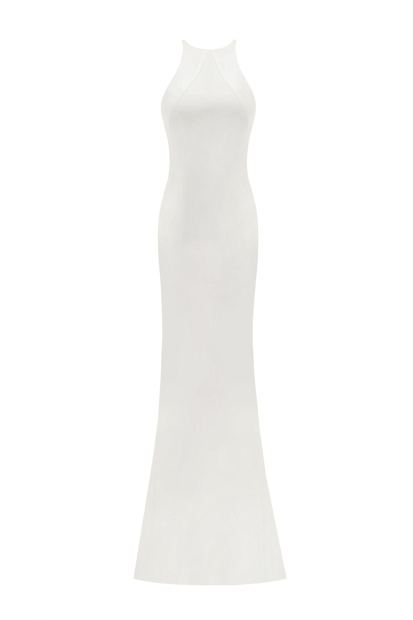 Lustrous white halterneck maxi dress - Milla