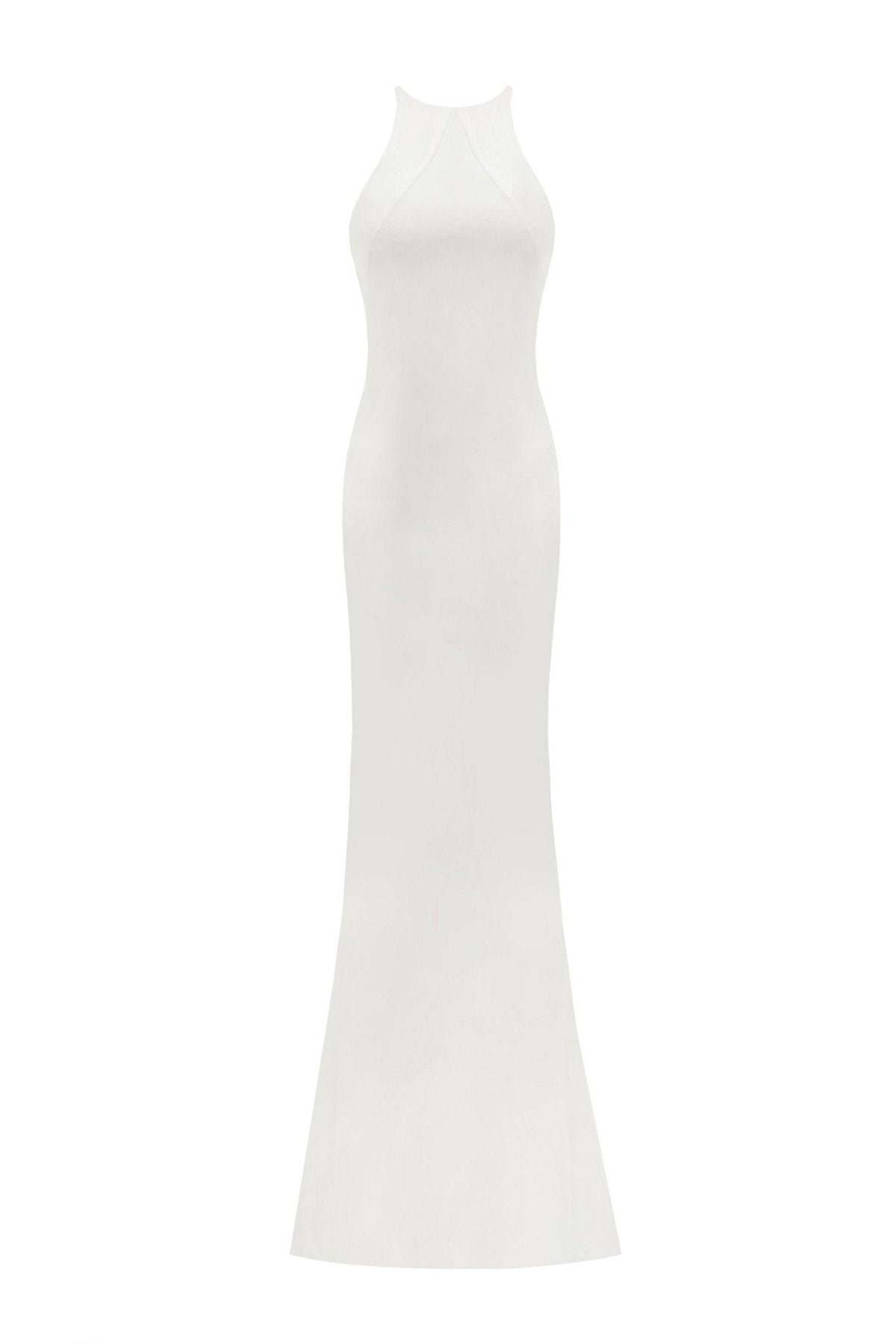Lustrous white halterneck maxi dress Milla Dresses - USA, Worldwide ...