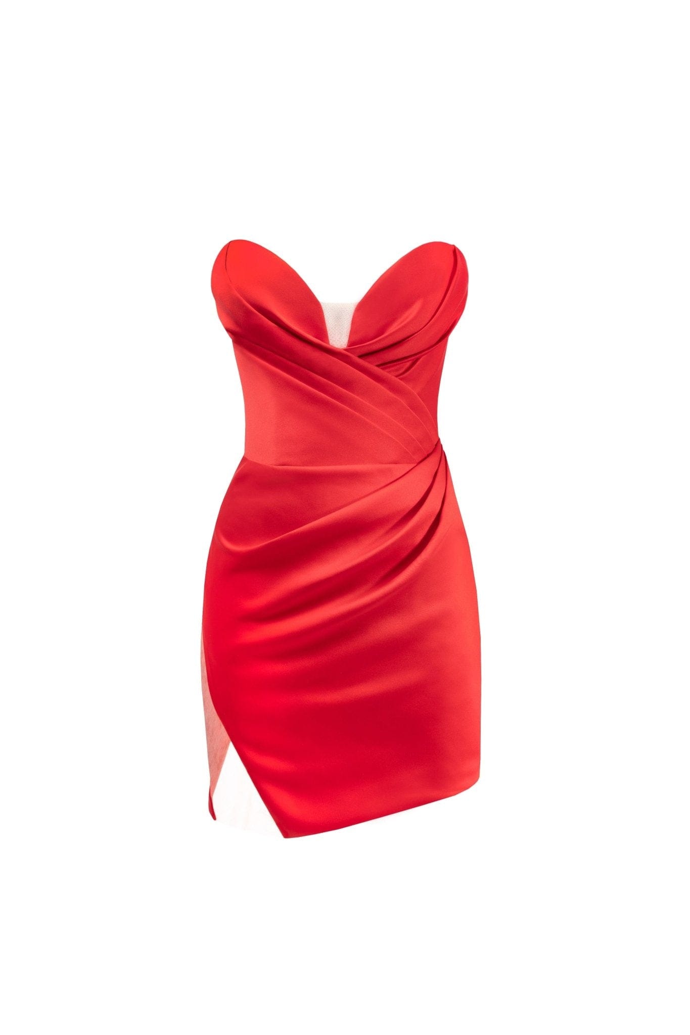 Sexy Strappy Back Side Slit Red Mini Dress XS, S