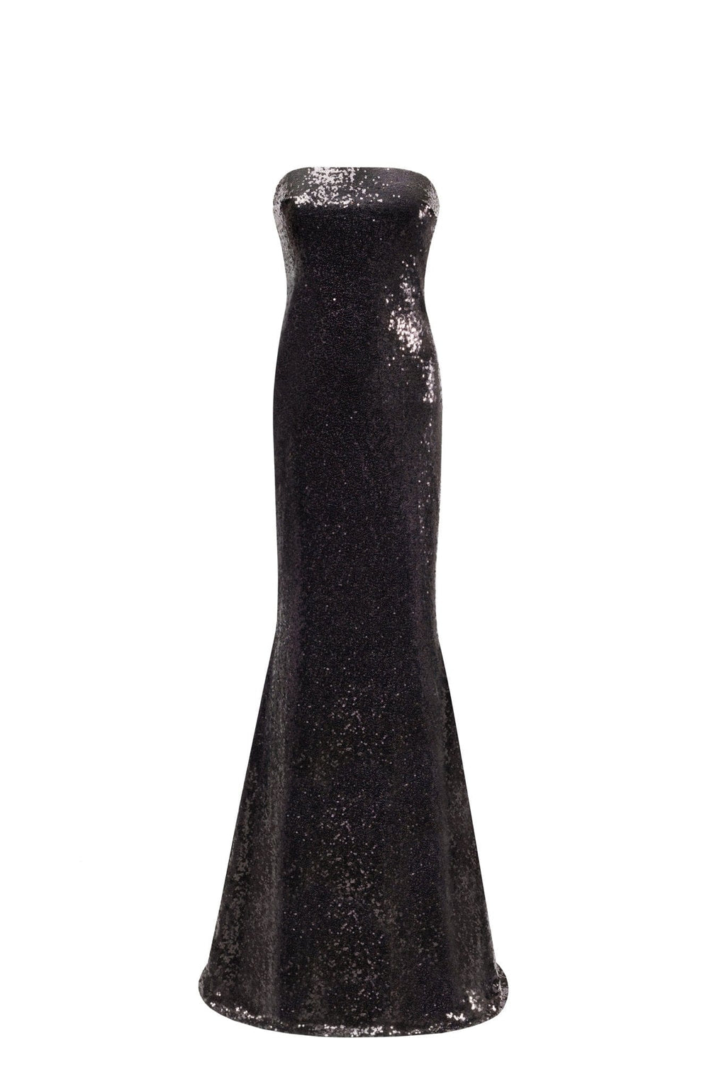 Sequined strapless maxi dress in black - Milla