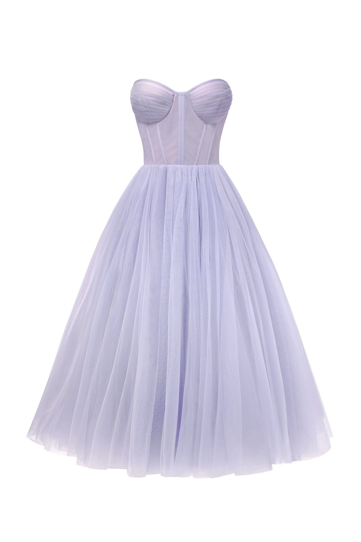 Lavender Strapless Puffy Midi Tulle Dress ➤➤ Milla Dresses - USA, Worldwide  delivery