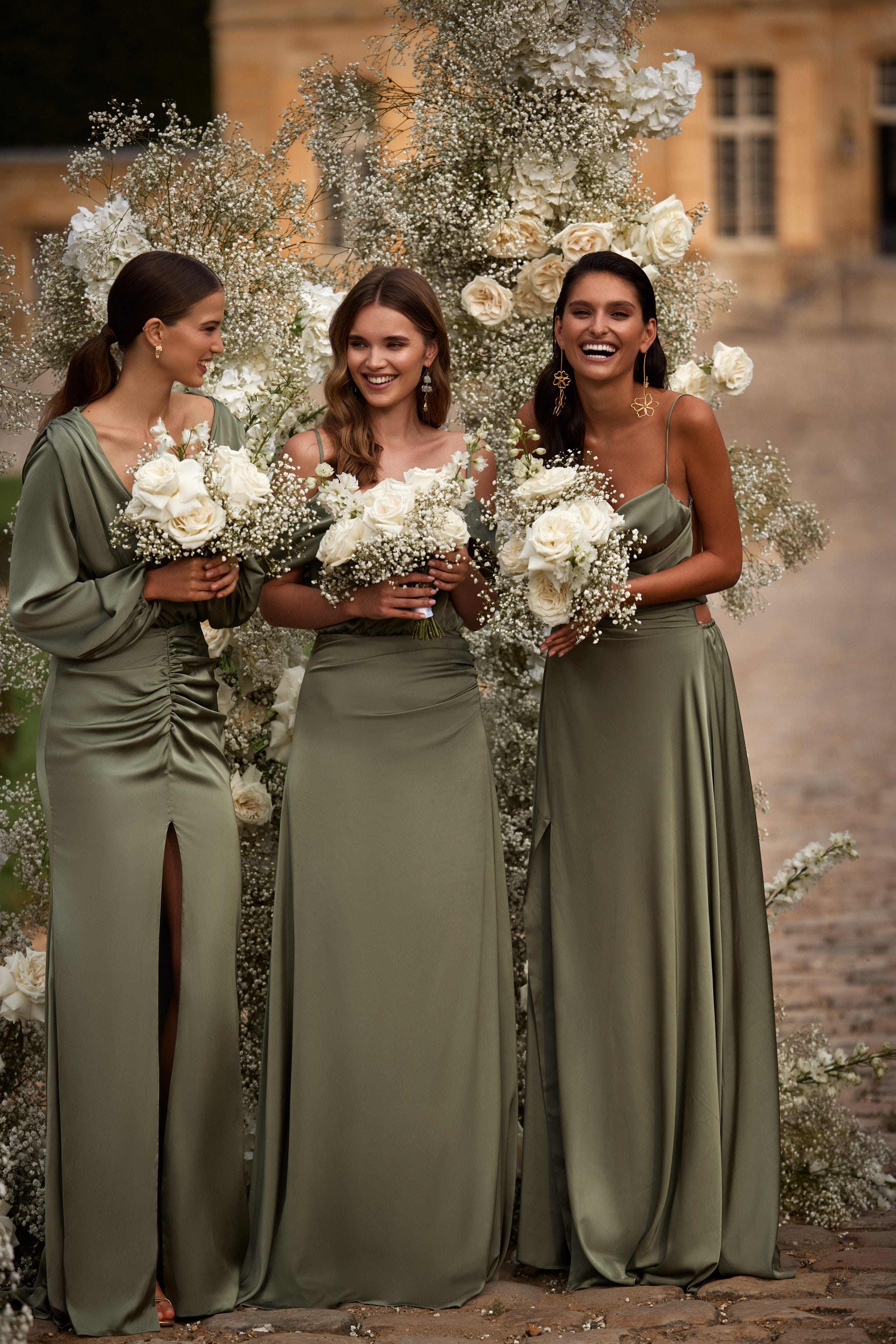 Boudoir olive silk slip dress ➤➤ Milla Dresses - USA, Worldwide delivery