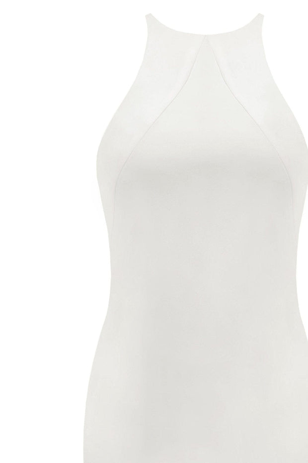 Lustrous white halterneck maxi dress - Milla
