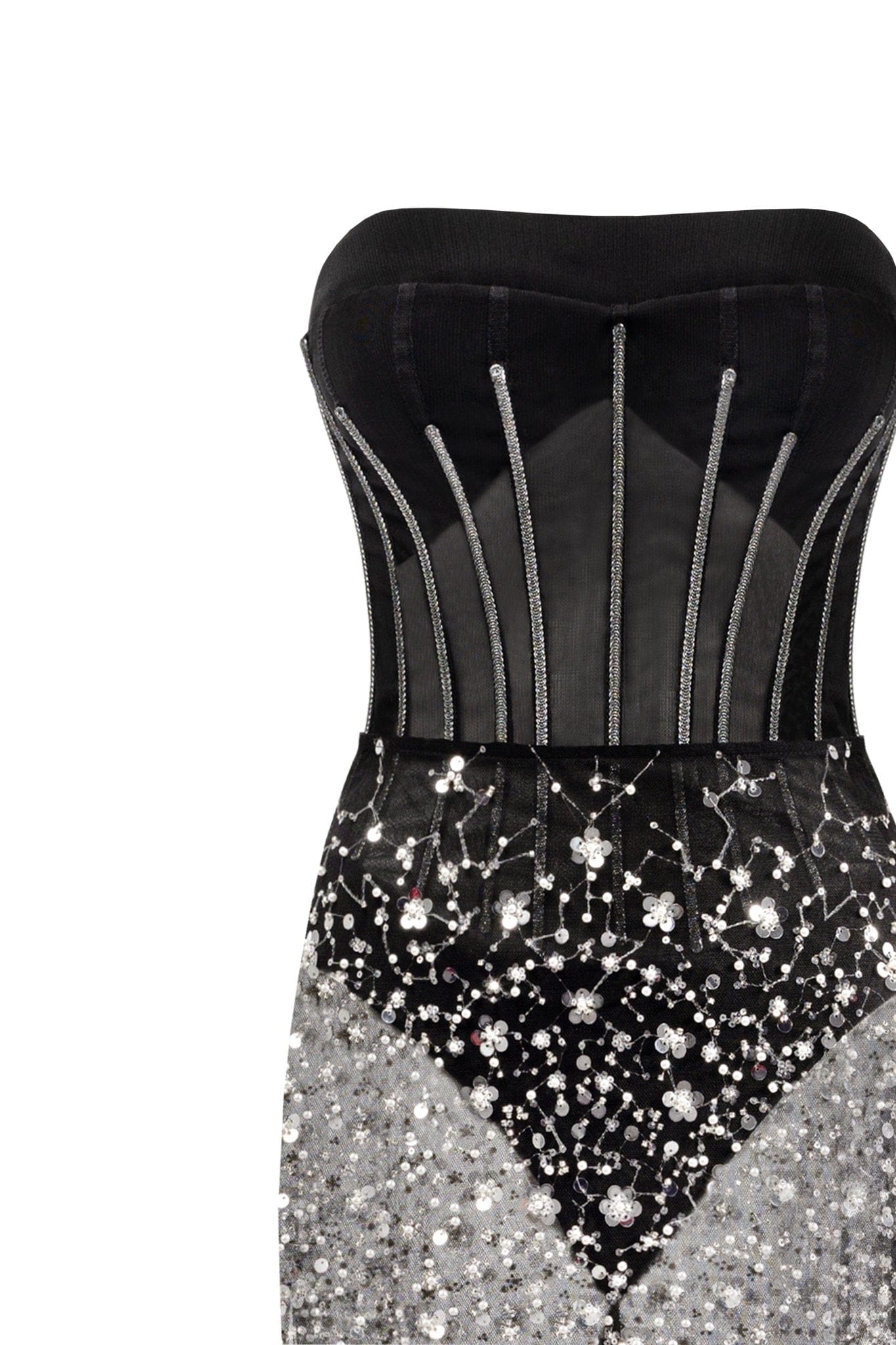 Crystal-covered fabulous black maxi dress - Milla