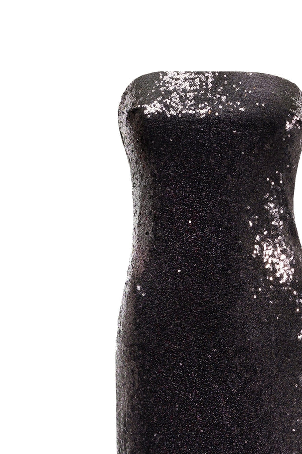 Sequined strapless maxi dress in black - Milla