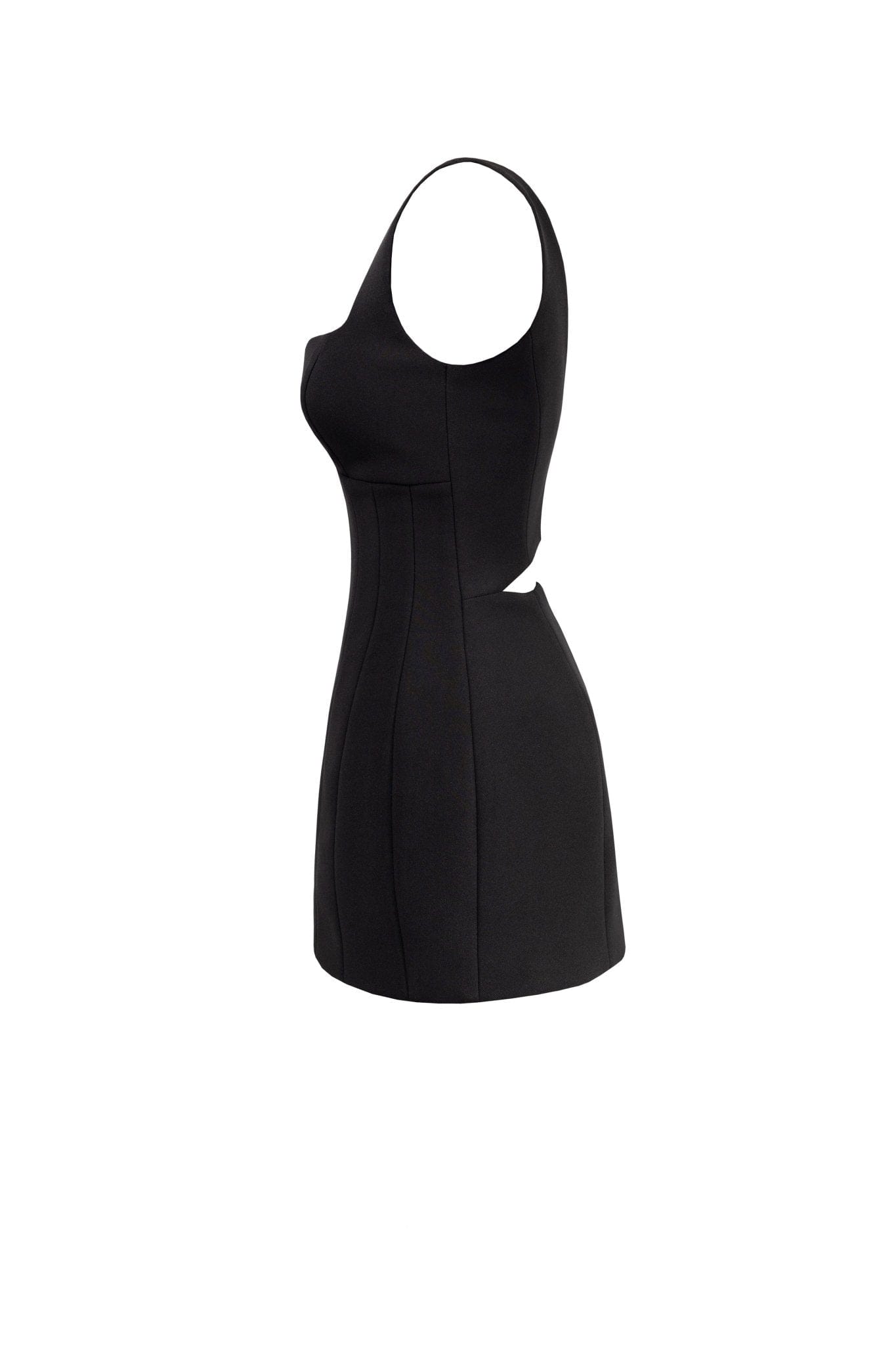 Glossy ultra mini dress in black with cutouts - Milla