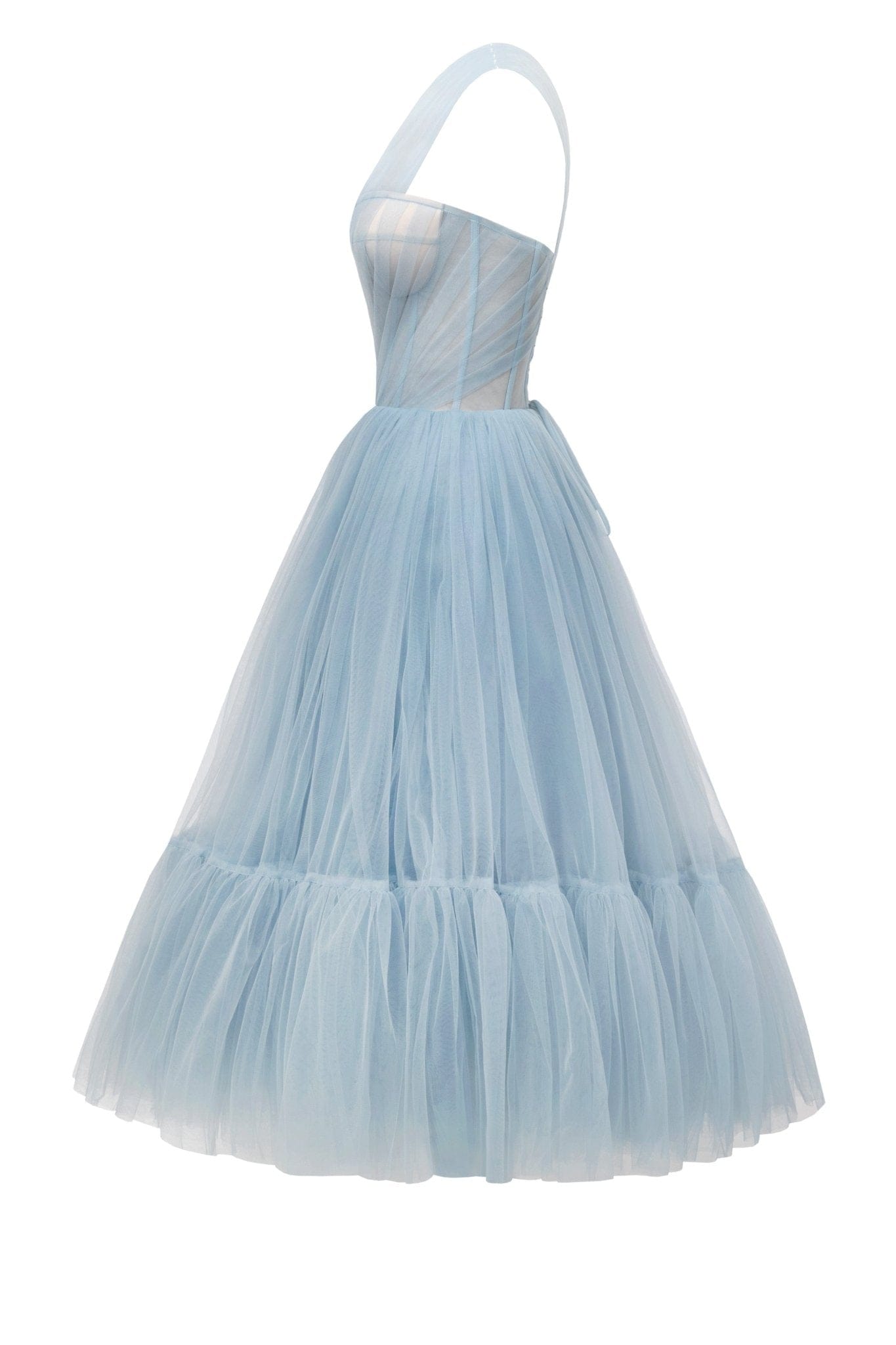 Elegant Sheath Halter Light Blue Satin Long Bridesmaid Dresses – Pgmdress