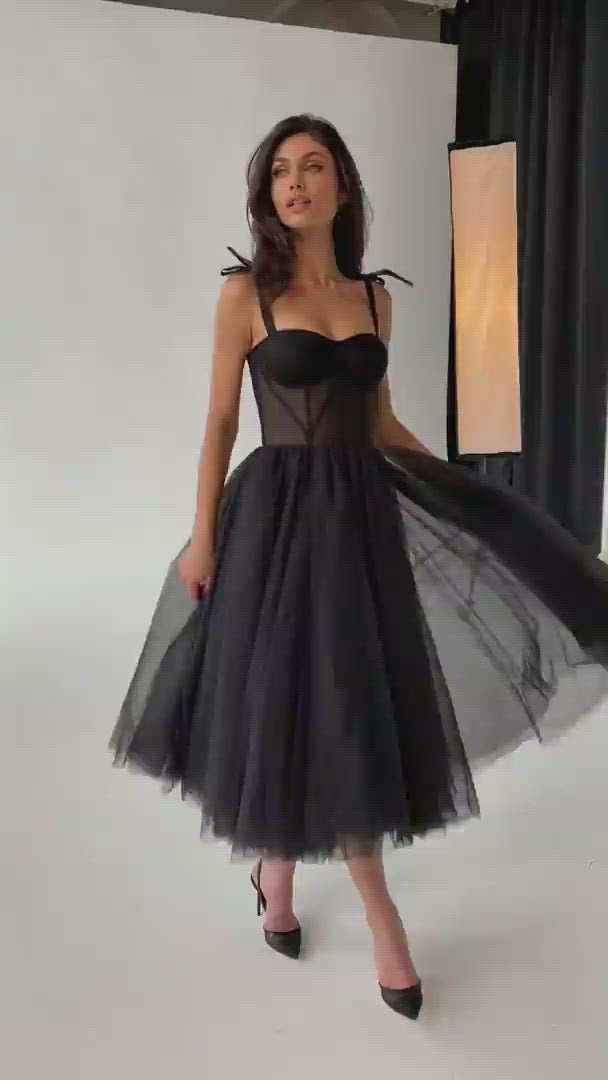 Zara black tulle corset top Size