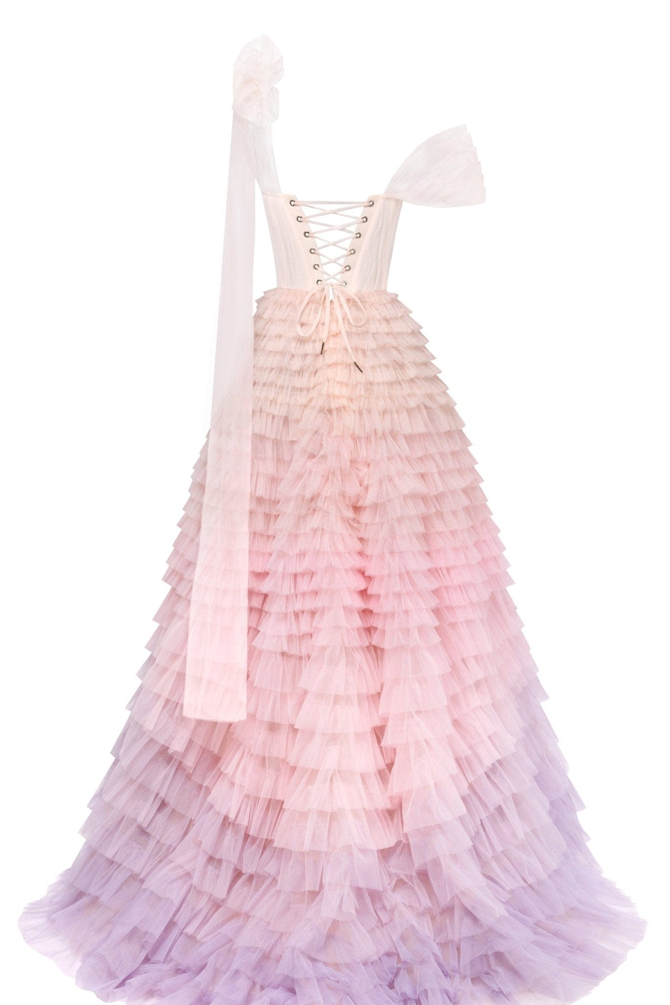 Buy Pink Organza Embroidered Chain Frill Gown For Girls by Merge Design  Online at Aza Fashions.