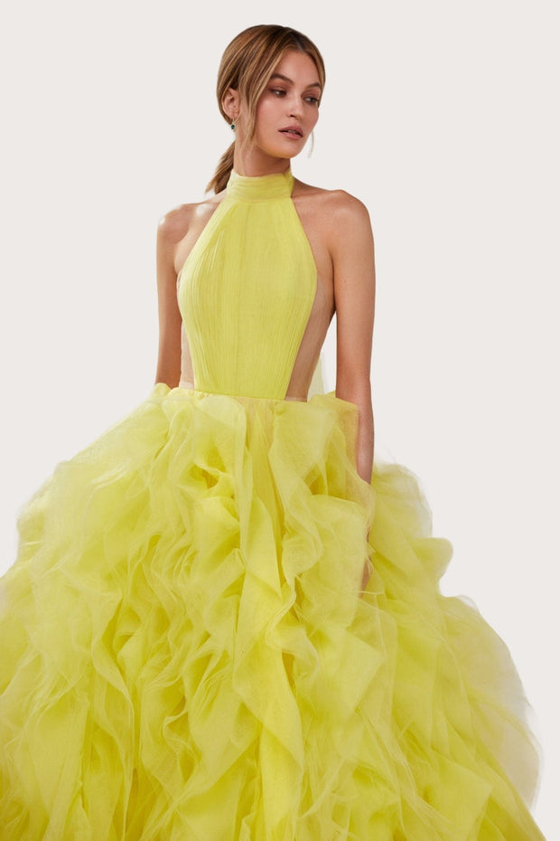 CARELLA | Chiffon Yellow Bridesmaid Dress – Envious Bridal & Formal