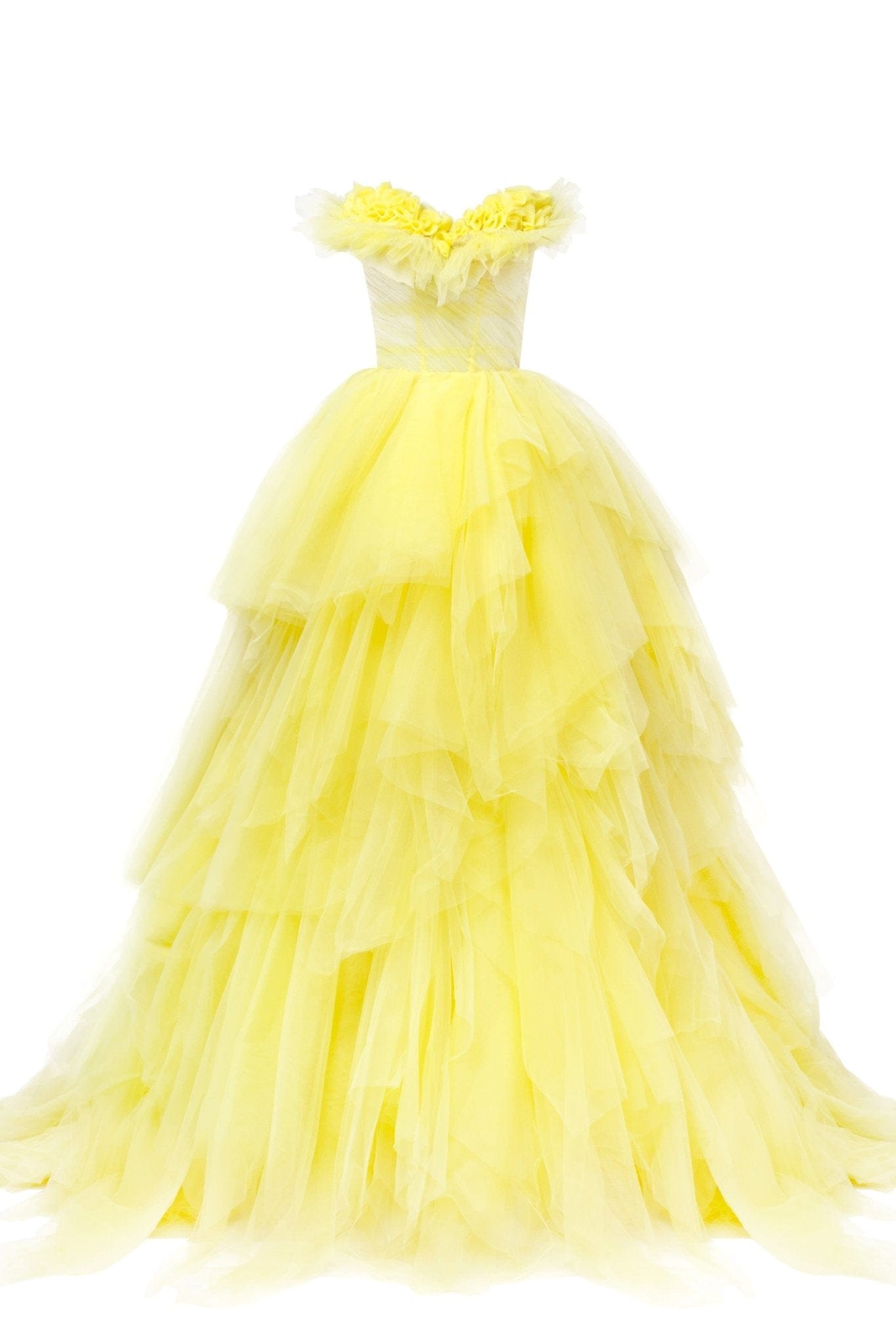 Fairytale 3D Flowers Lilac Tulle Princess Evening Dress - Lunss