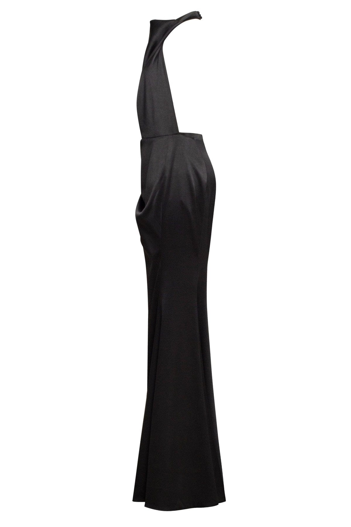 Black Mock neck sleeveless low slit dress Milla Dresses - USA ...