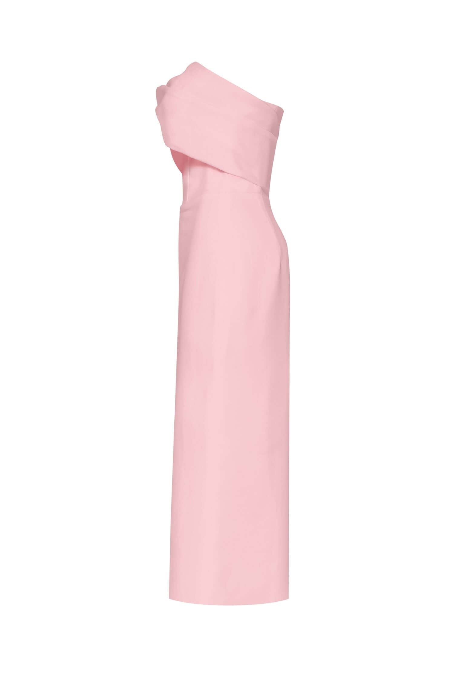 Pink Classy midi dress with open neckline - Milla