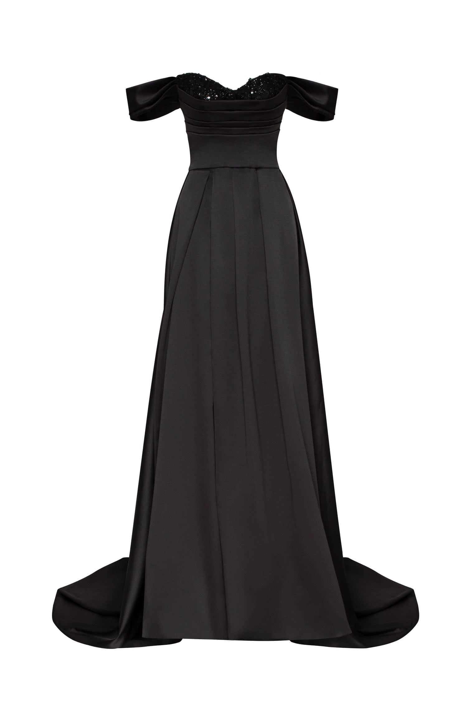 Amazon.com: Ajiovfna Women's Ball Gowns Satin Long Sleeveless Prom Dress Princess  Wedding Guest Dress Black-US2 : Clothing, Shoes & Jewelry