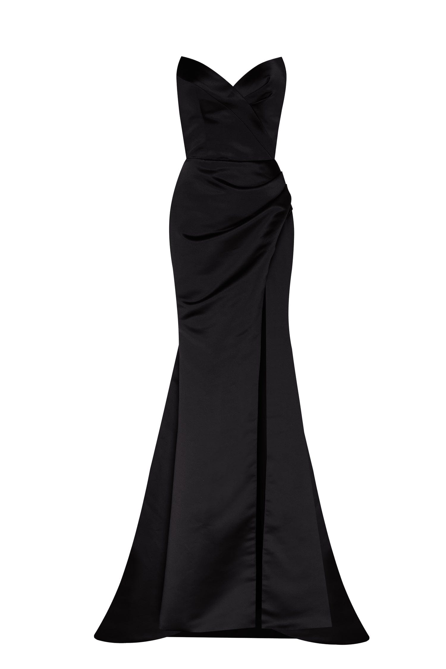 Black Strapless evening gown with thigh slit Milla Dresses - USA ...