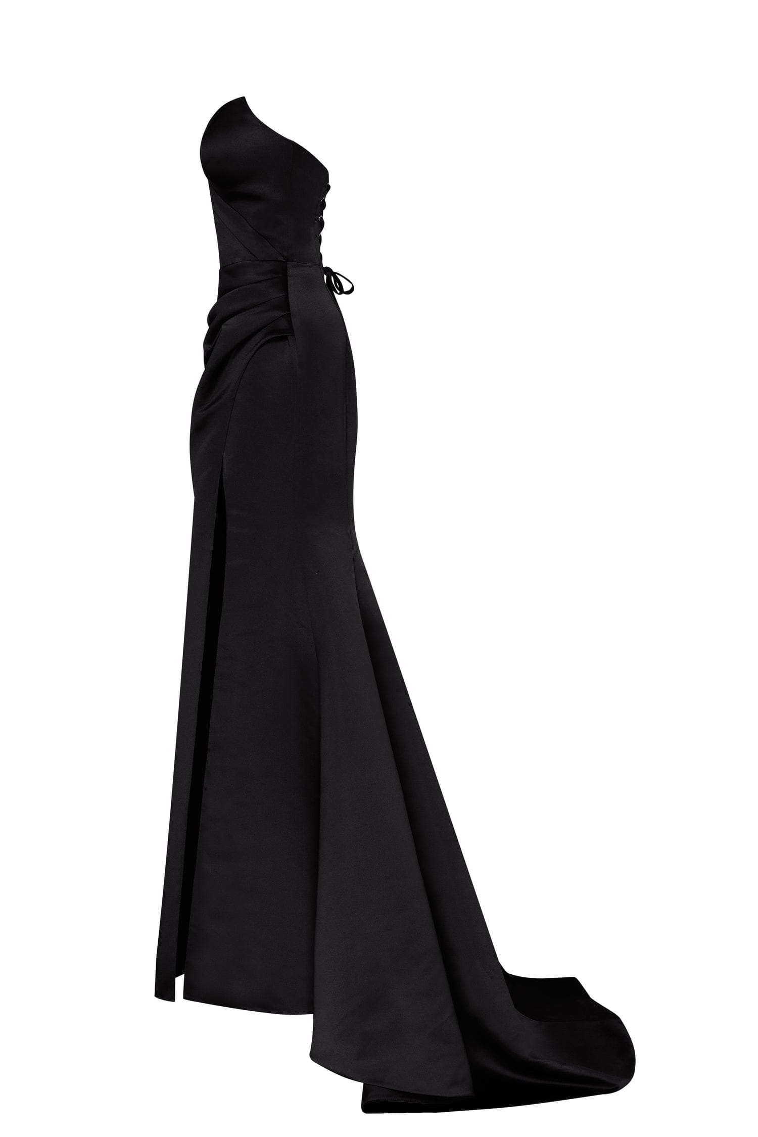 Black Strapless evening gown with thigh slit ➤➤ Milla Dresses - USA,  Worldwide delivery