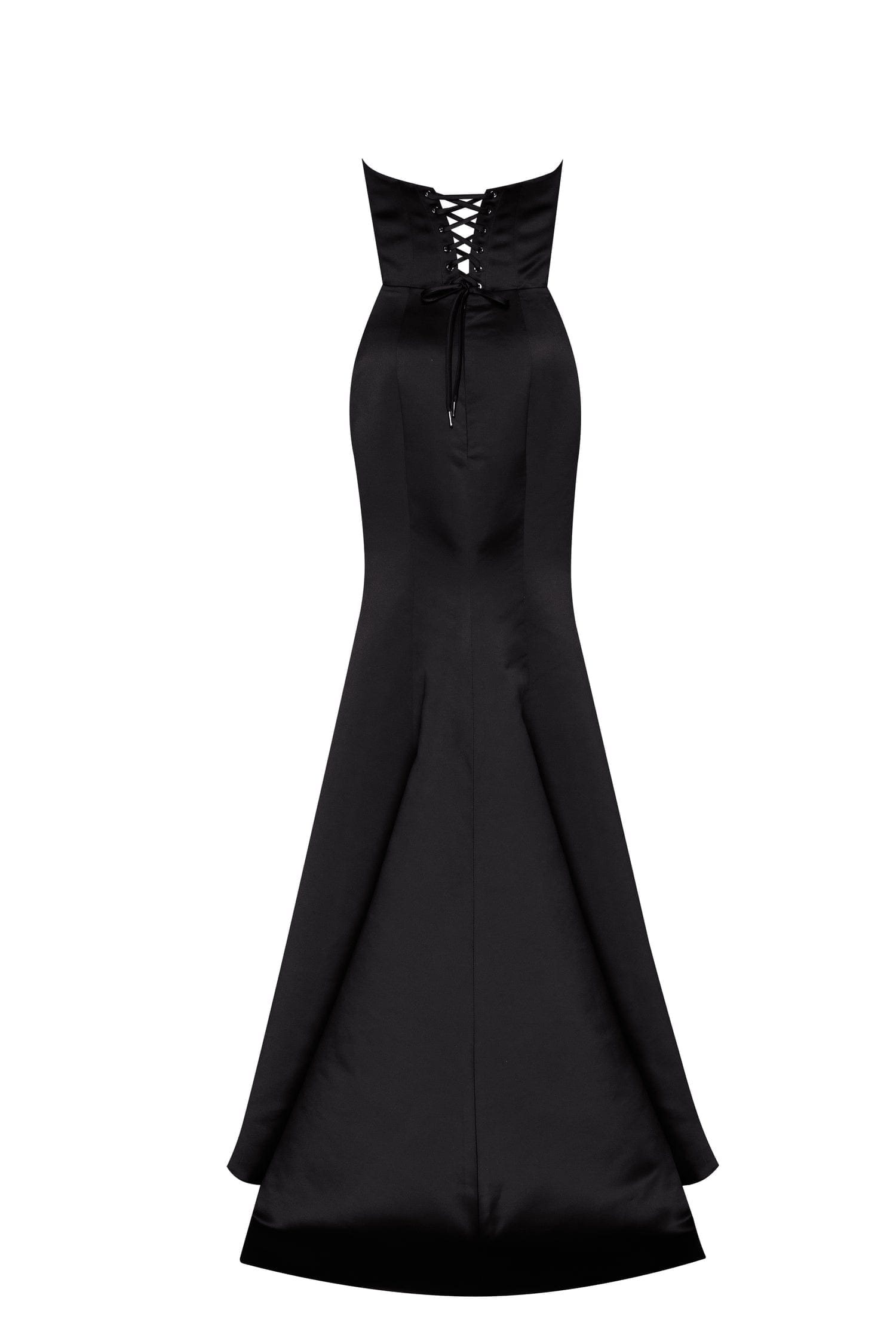 Black Satin Maxi Skirt - Tiered Maxi Dress - Strapless Gown - Lulus