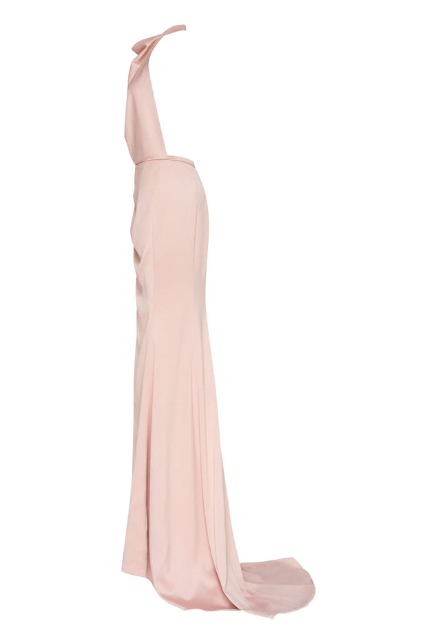 Pink Mock neck sleeveless high slit dress - Milla