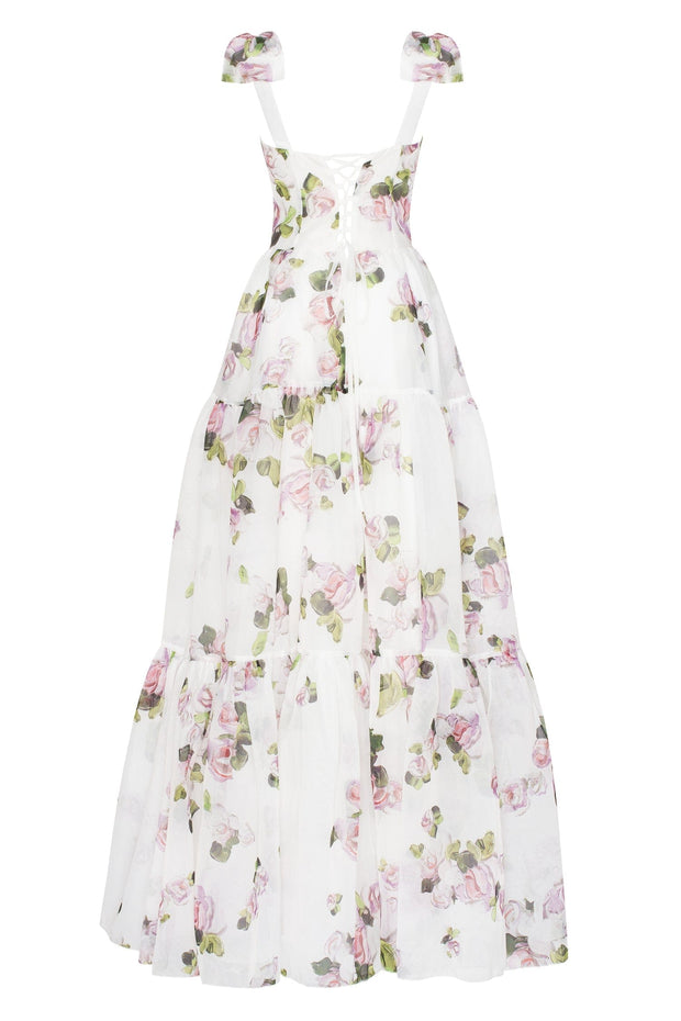 Apple Blossom Tender floral maxi tie-strap dress - Milla