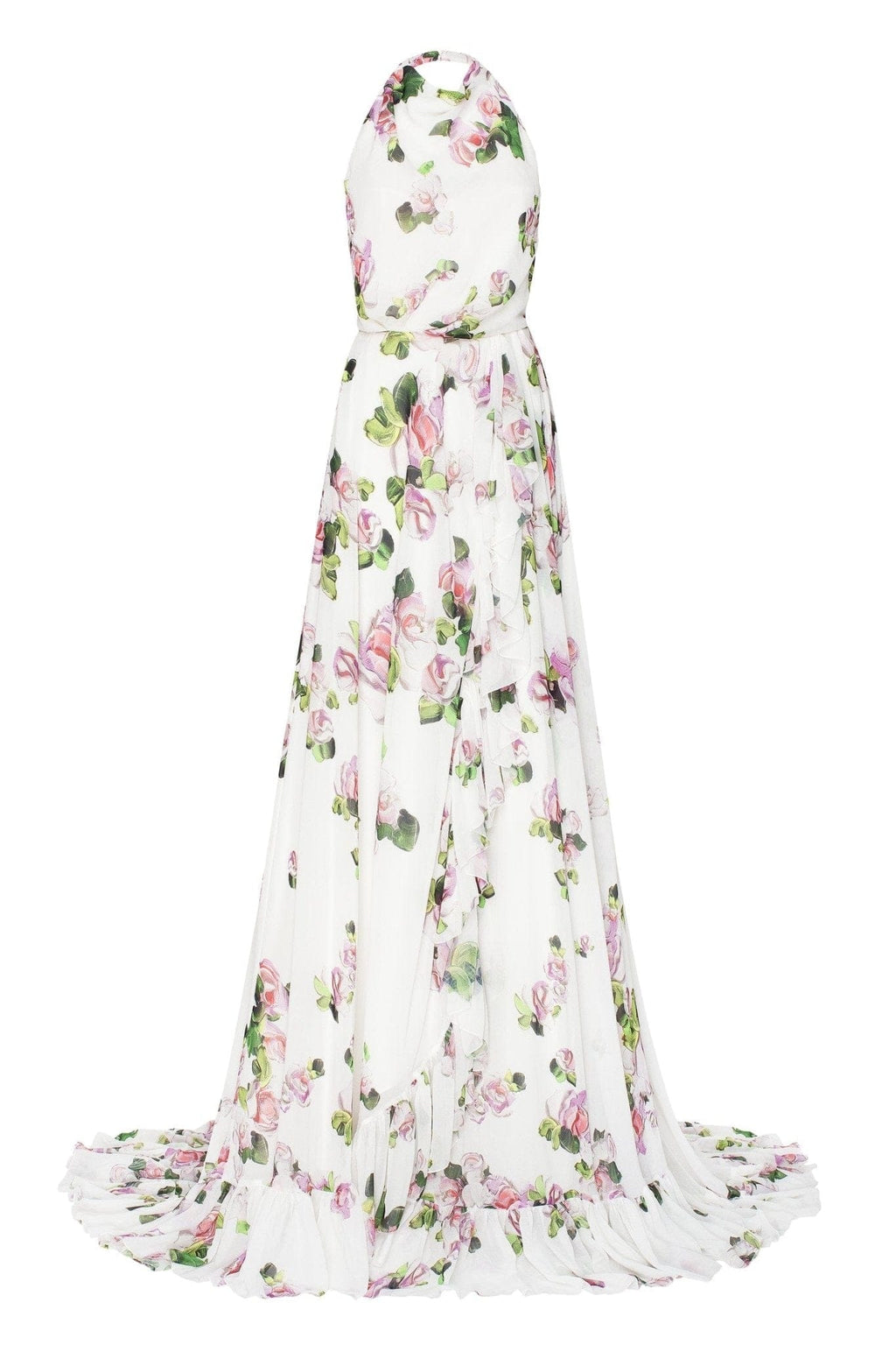 Apple Blossom Mock neck sleeveless evening dress - Milla