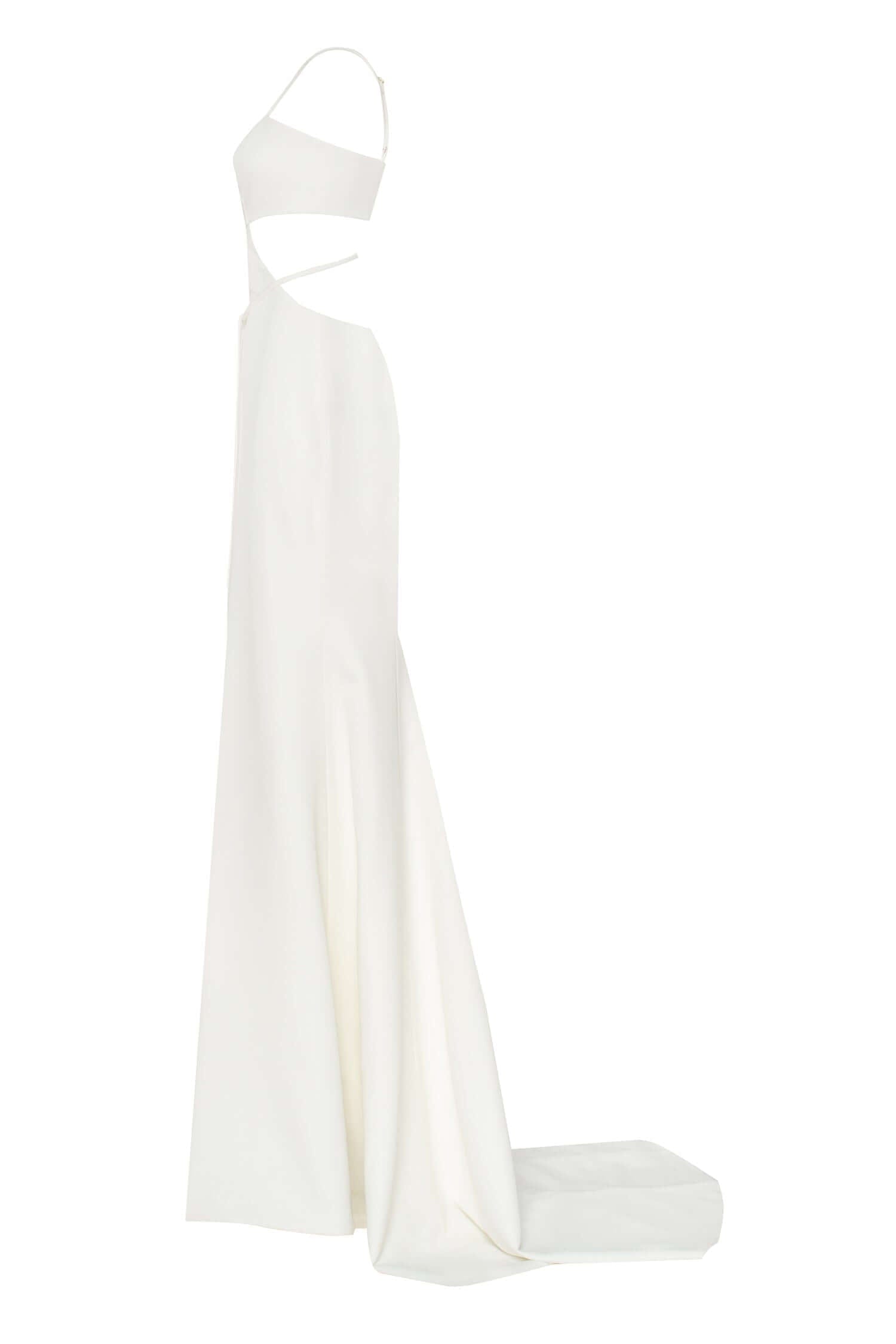 White Casual side cut out maxi dress - Milla