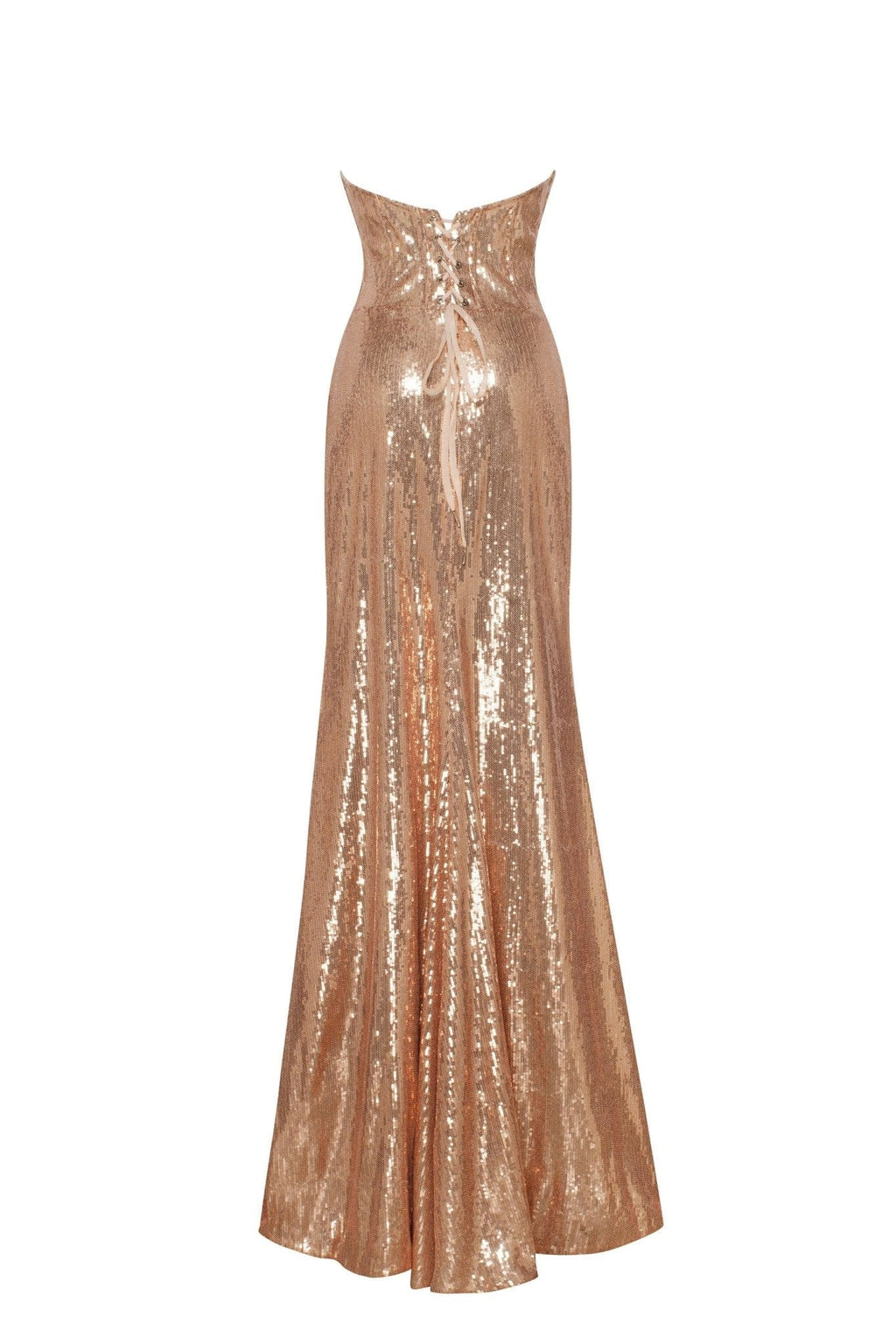 Astonishing  sequined lace maxi dress in gold - Milla