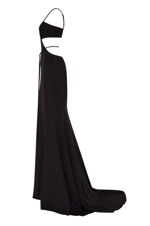 Black Casual side cut out maxi dress - Milla