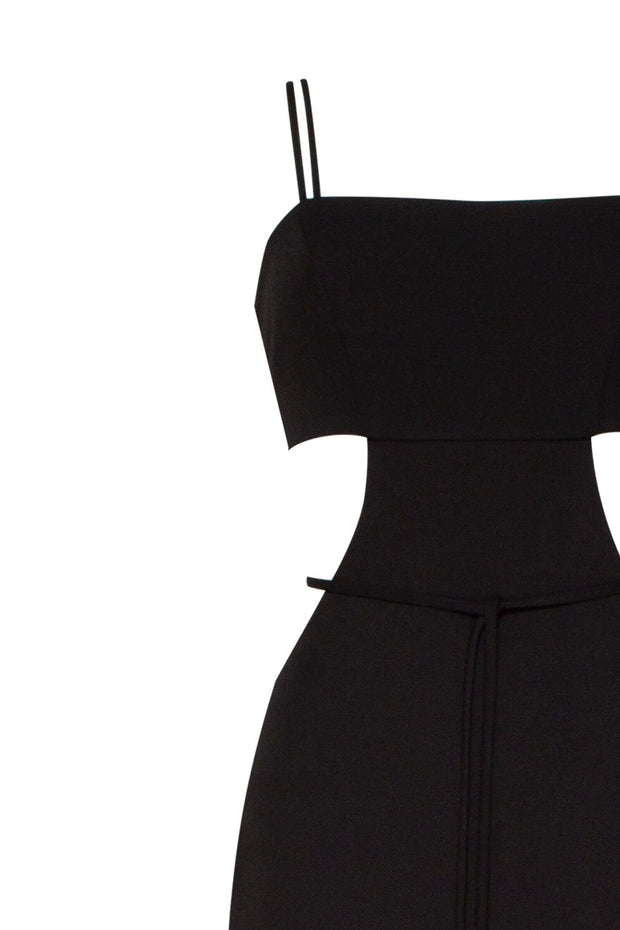 Black Casual side cut out maxi dress - Milla