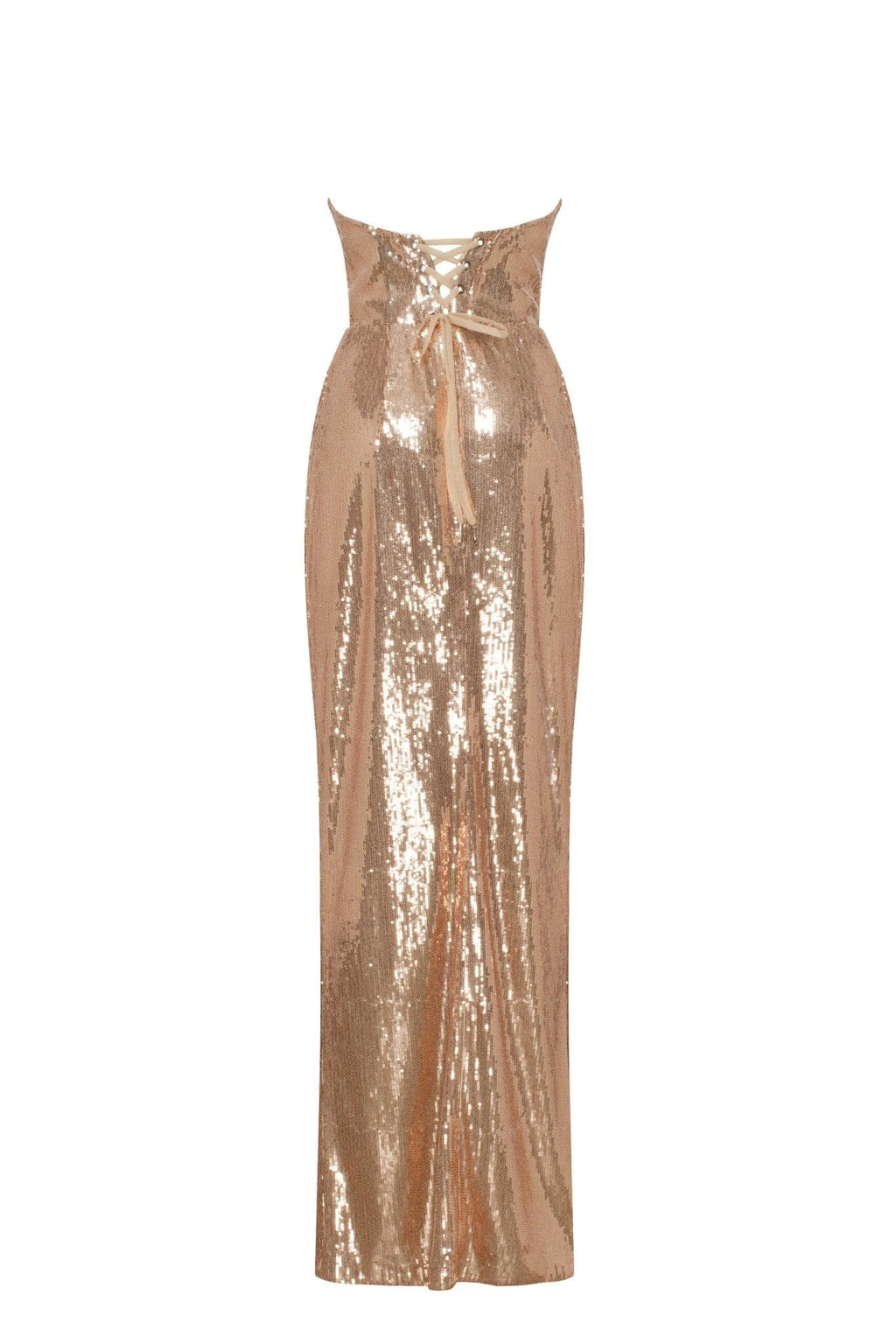 Spectacular gold sequined stretch-lace dress - Milla