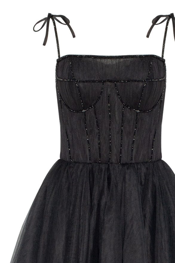 Black Bandage Underbust Corset Strappy Dress