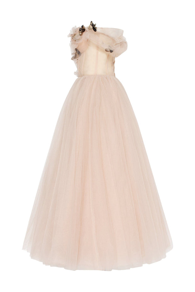 Off-the-shoulder midi gown with the tender embellishment - Milla