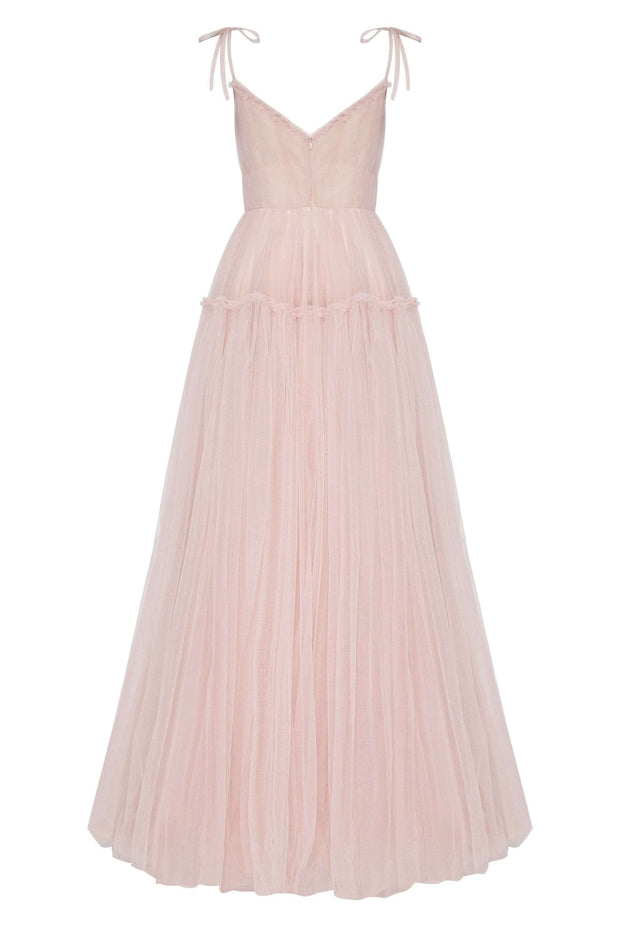 Misty Rose Sparkly off-the-shoulder tulle dress ➤➤ Milla Dresses - USA,  Worldwide delivery