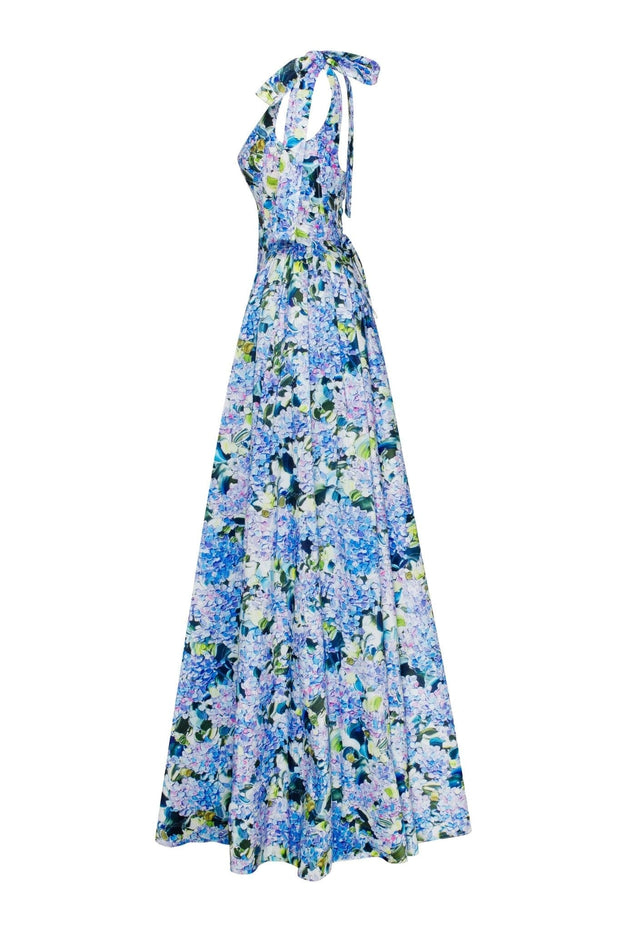 Blue Hydrangea strapped maxi dress - Milla