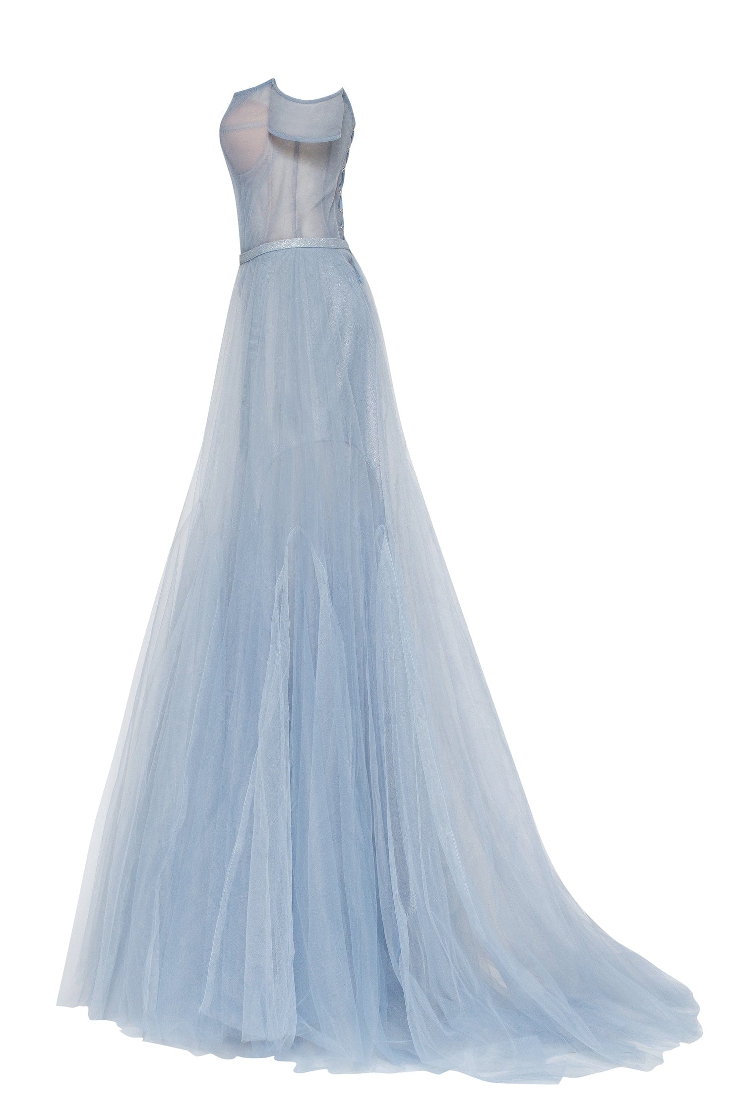 Long off-the-shoulder prom dress with inner skirt - Milla