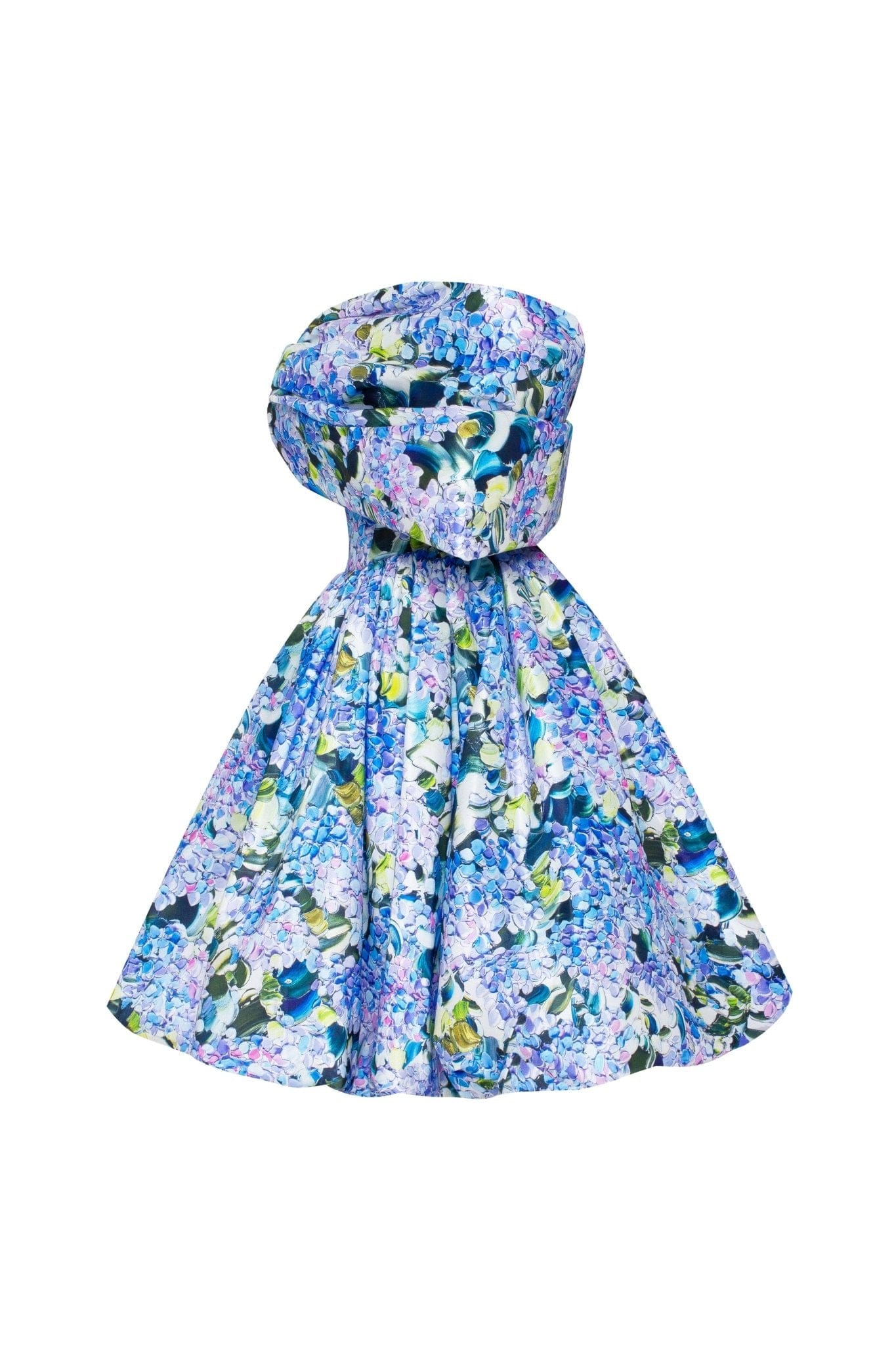 Blue Hydrangea bow-detailed mini dress - Milla