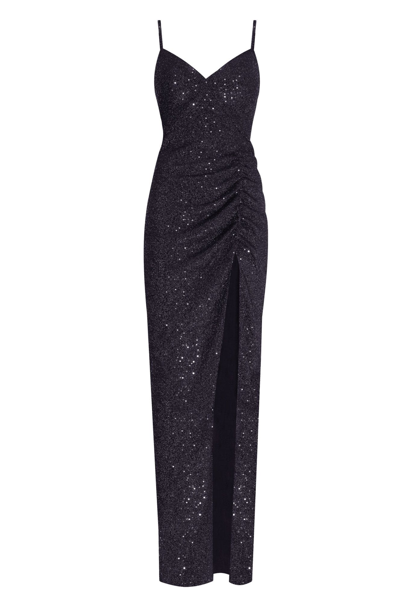 Spectacular sequined maxi gown on long spaghetti straps - Milla