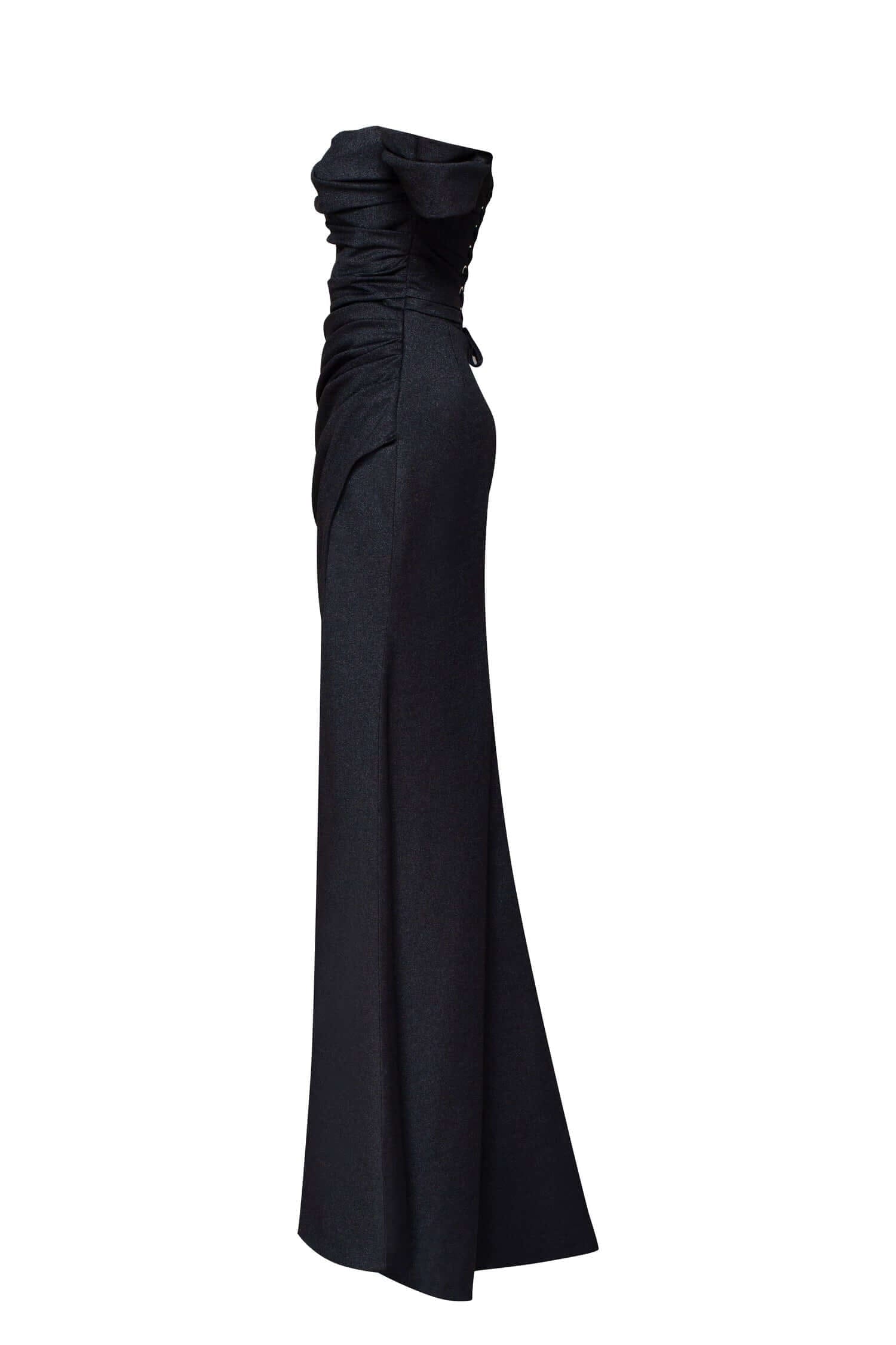 Black Epic off-the-shoulder thigh slit maxi dress Milla Dresses - USA ...